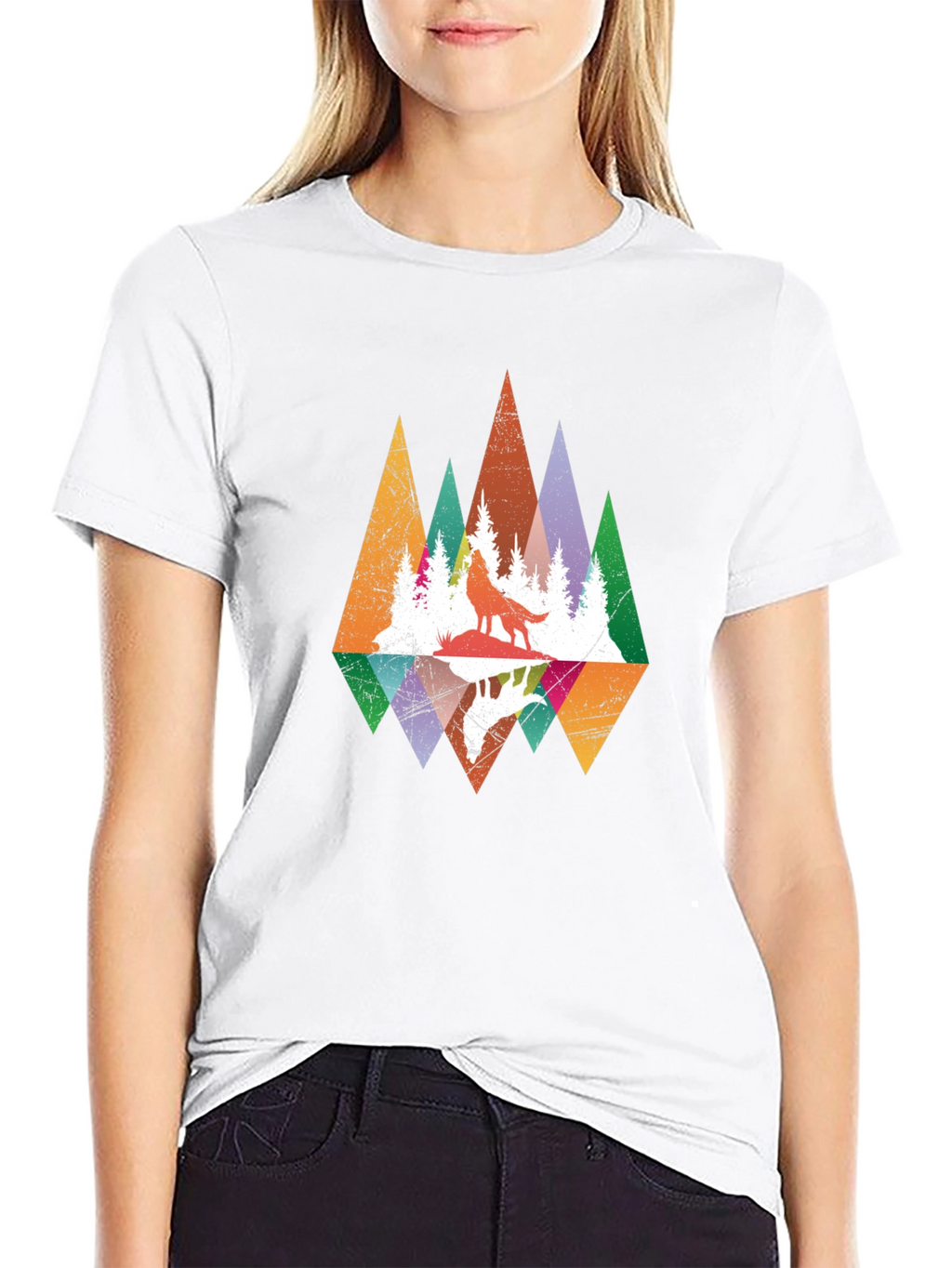 Wolf Reflection Graphic Tee - Mens Black T-Shirt