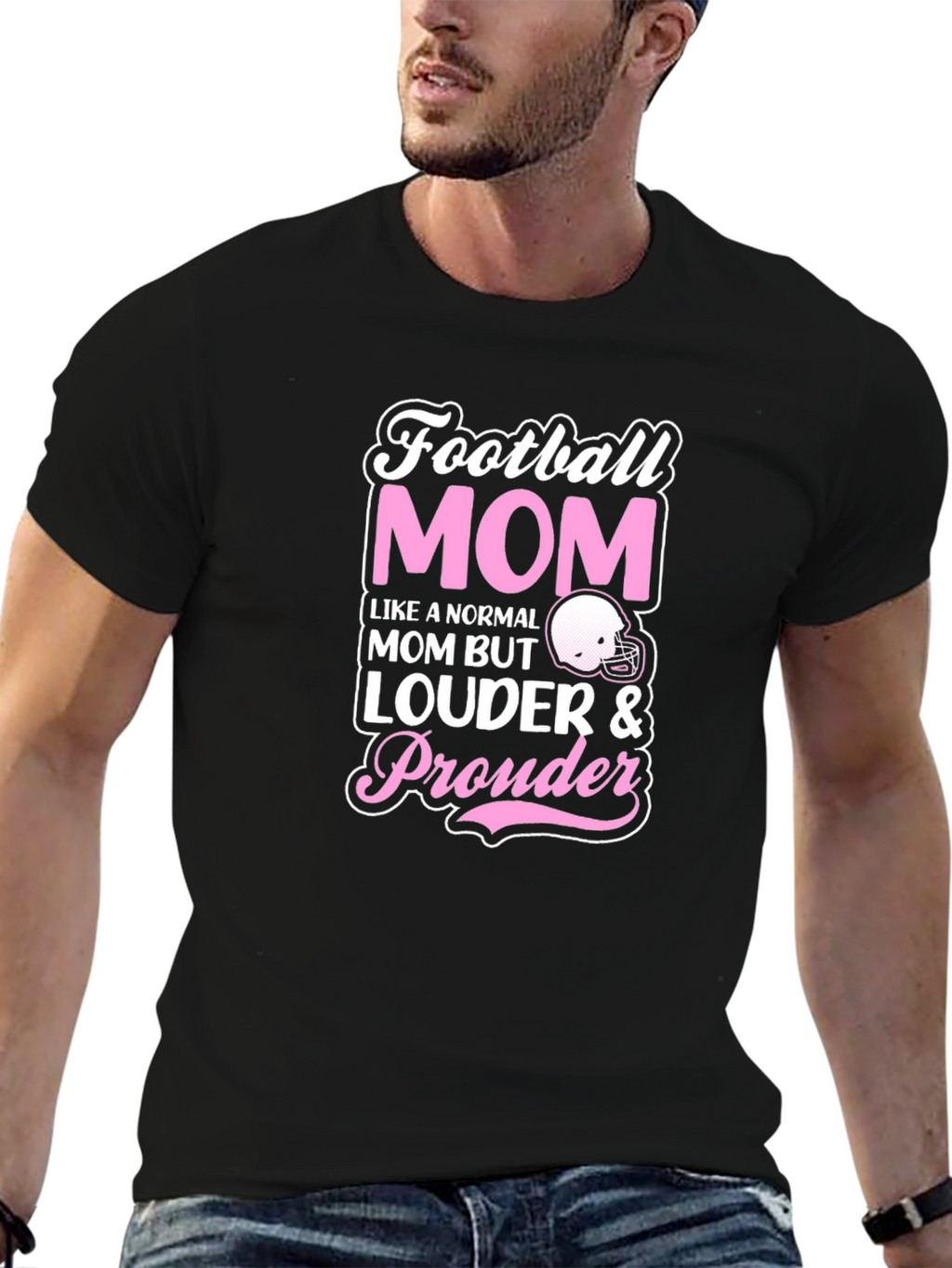 Football Mom T-Shirt - Louder & Prouder