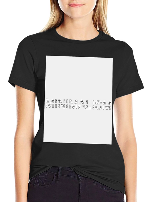 Abstract Black T-Shirt with White Panel