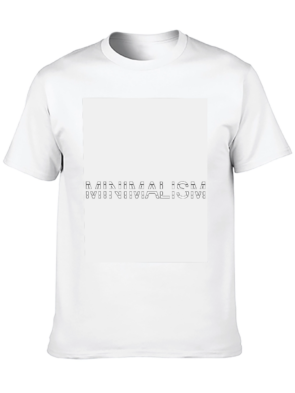 Abstract Black T-Shirt with White Panel