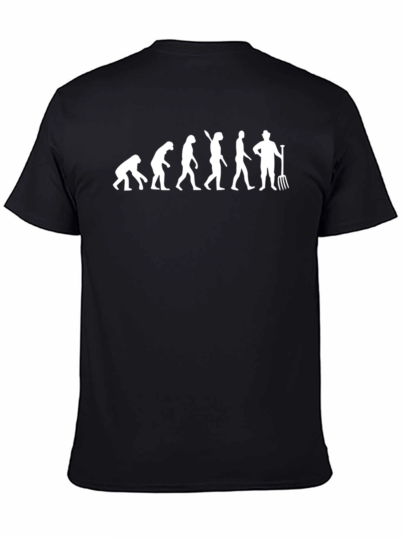 Evolution of Farmer T-Shirt - Black Cotton