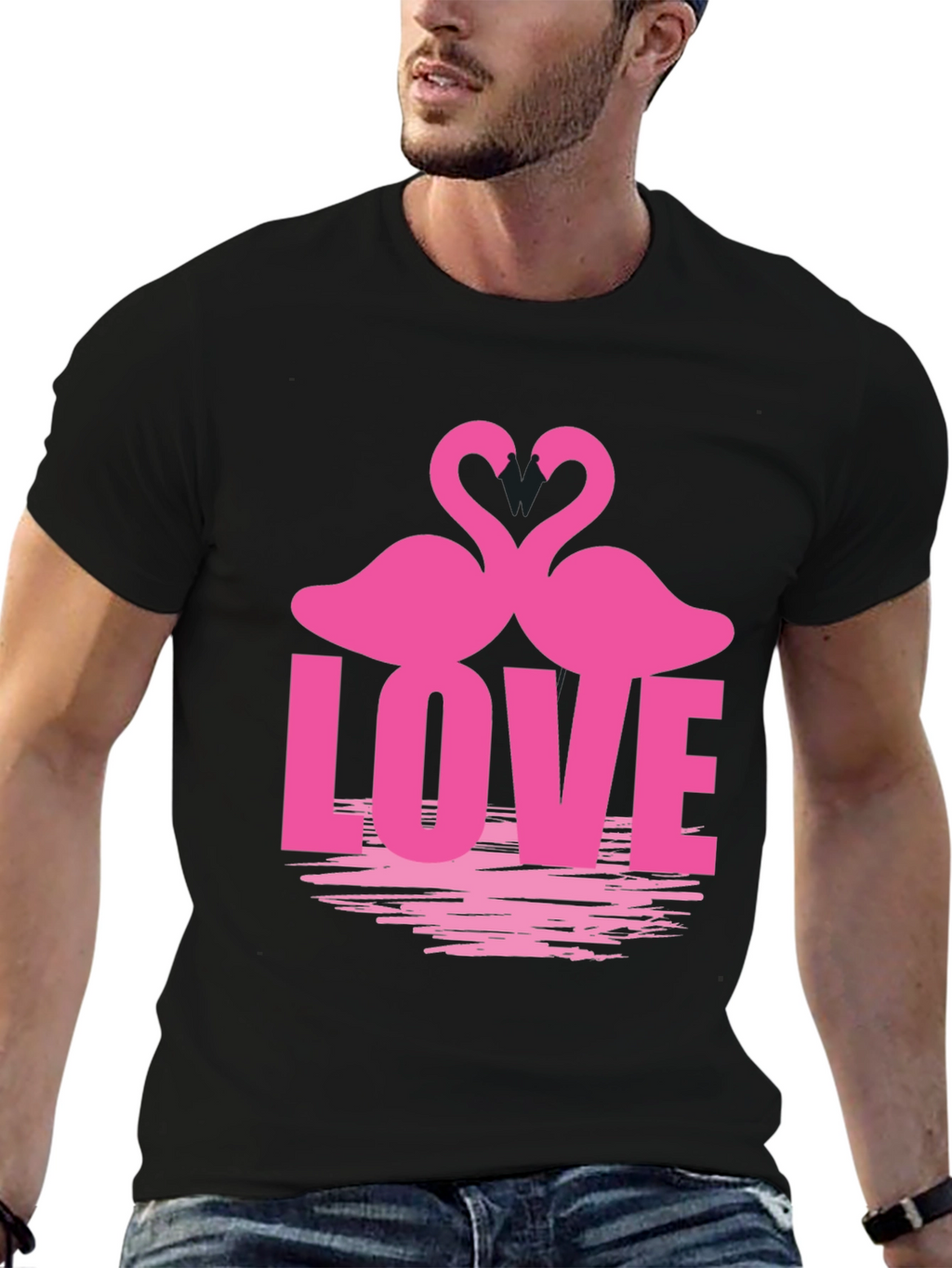 Flamingo Love Graphic Tee - Romantic Casual Top