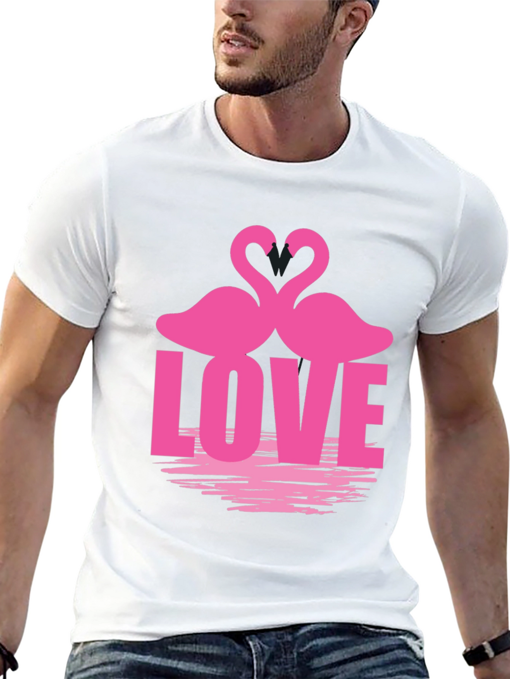 Flamingo Love Graphic Tee - Romantic Casual Top