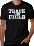 Track and Field Graphic T-Shirt Black Tee