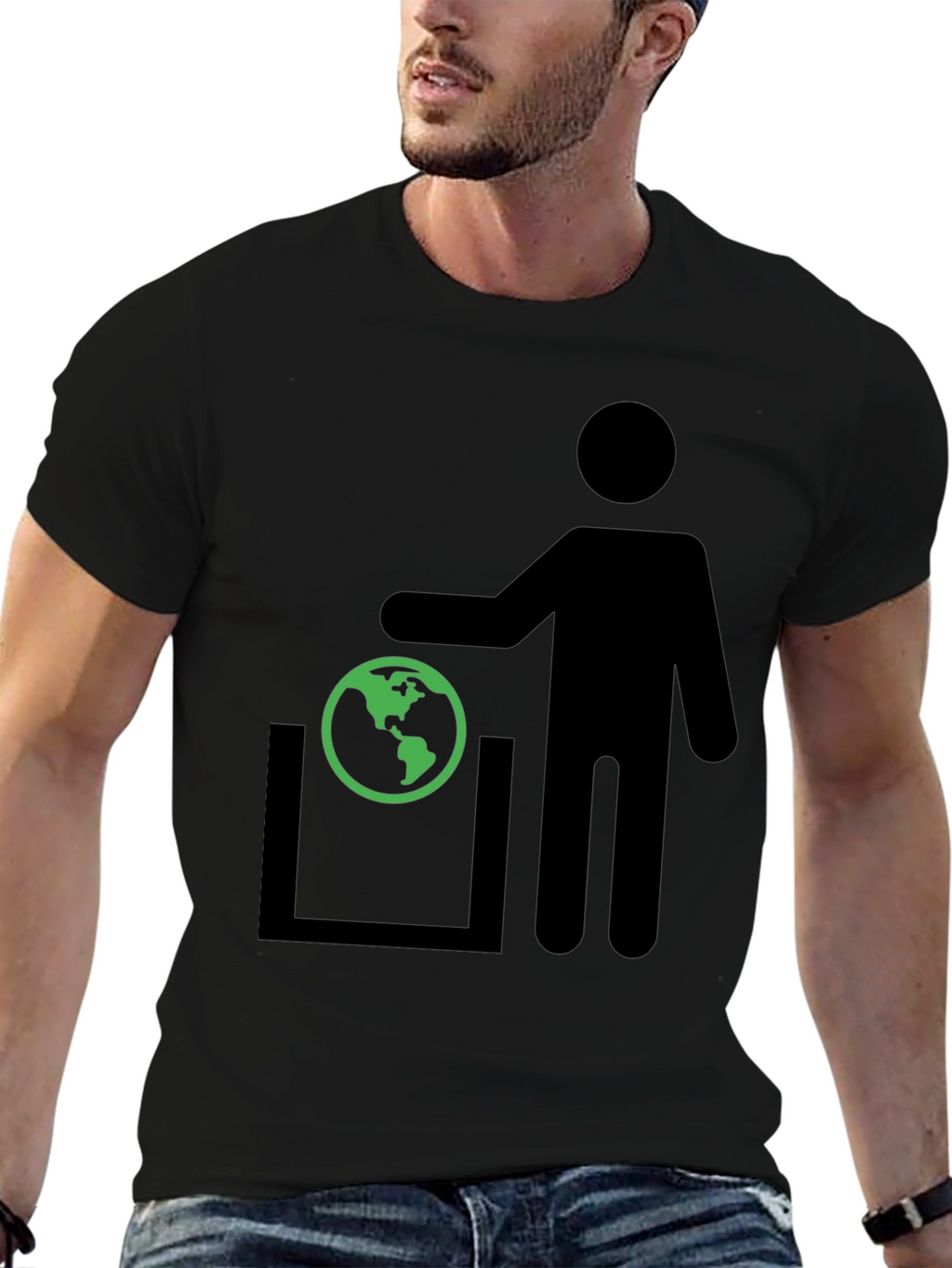 Earth in Trash T-Shirt - Save the Planet