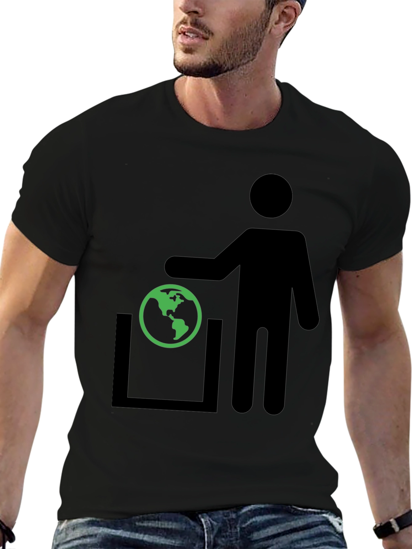 Earth in Trash T-Shirt - Save the Planet