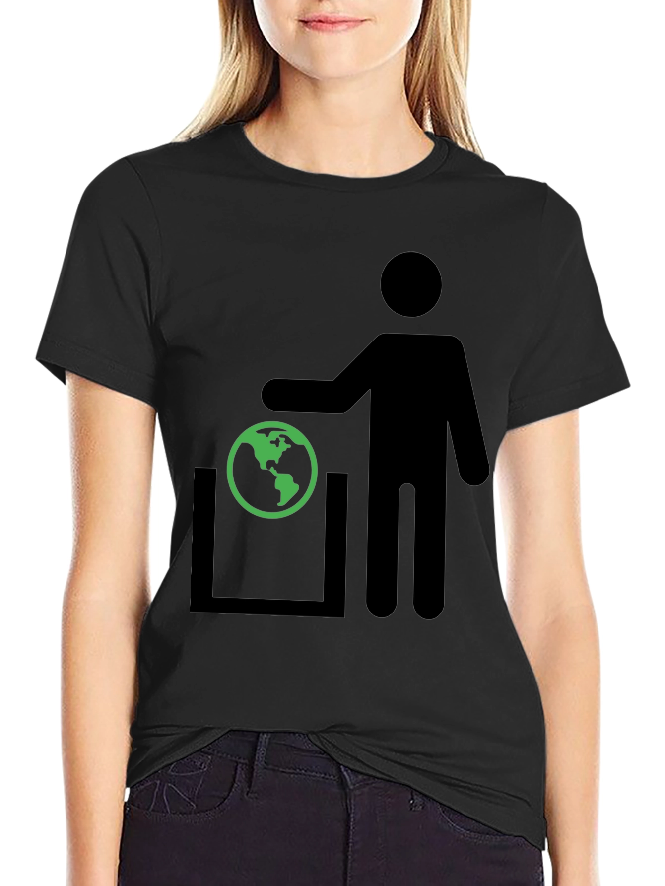 Earth in Trash T-Shirt - Save the Planet