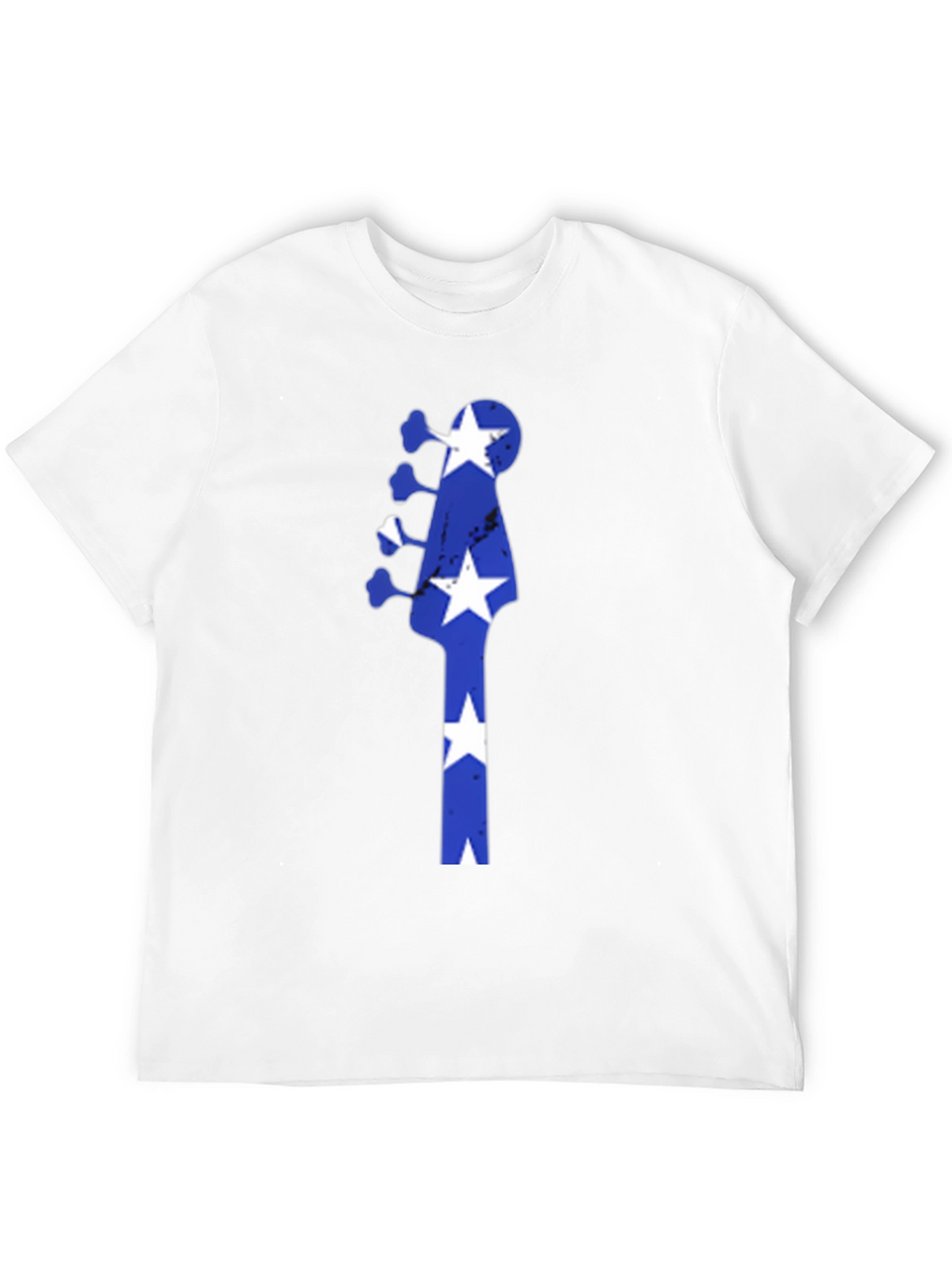 Blue Star Guitar Head Black T-Shirt