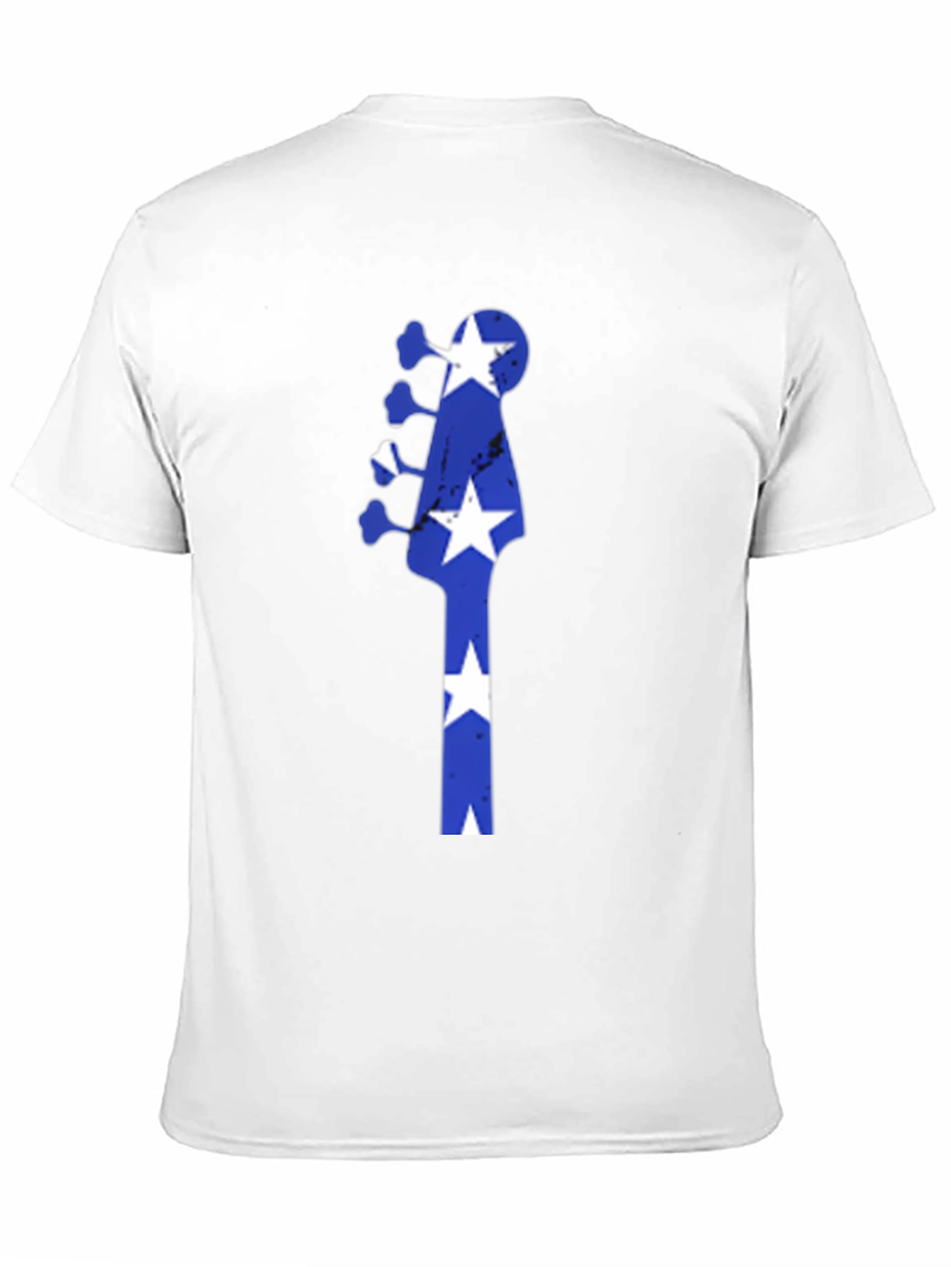 Blue Star Guitar Head Black T-Shirt