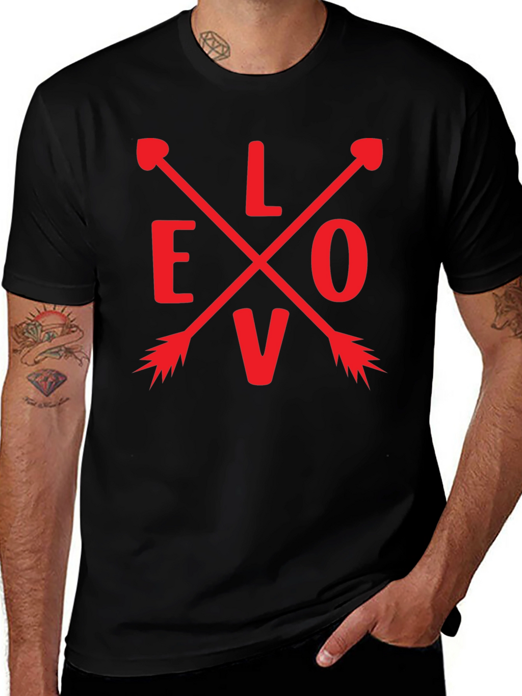 Love Arrow Graphic Tee - Black Unisex T-Shirt