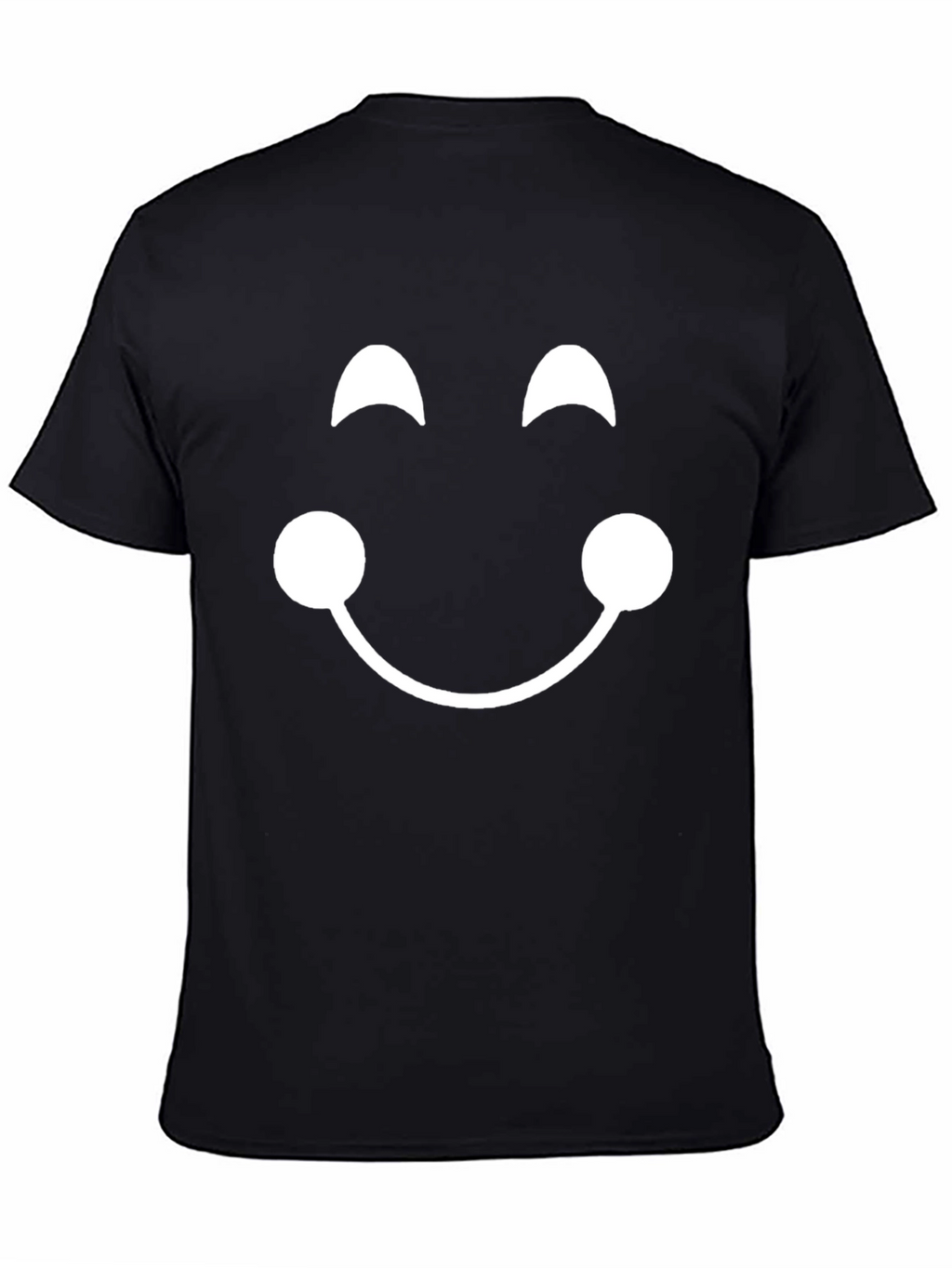 Smiley Face Graphic Tee - Black Cotton T-Shirt