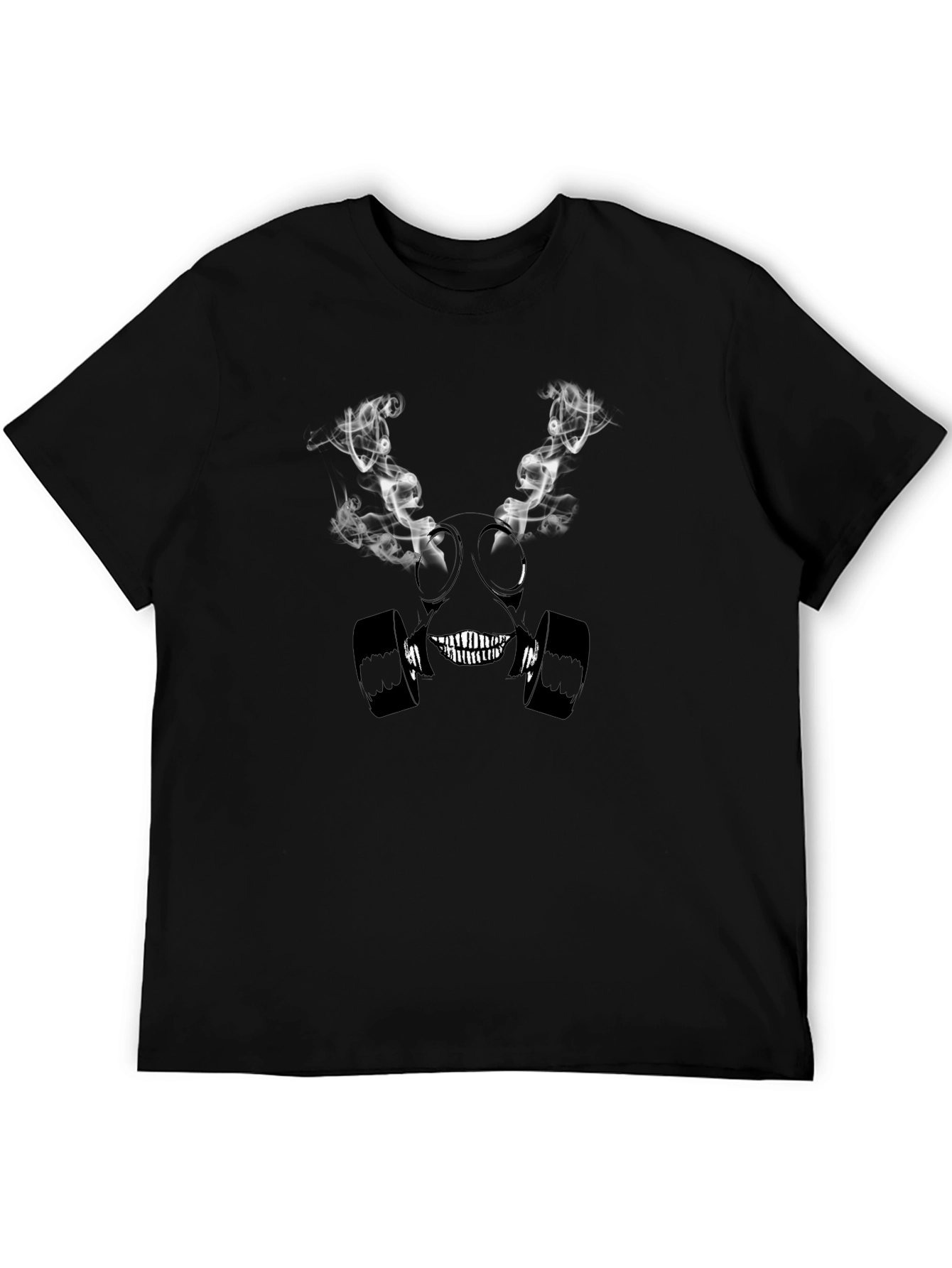 Gas Mask Graphic Print Black T-Shirt