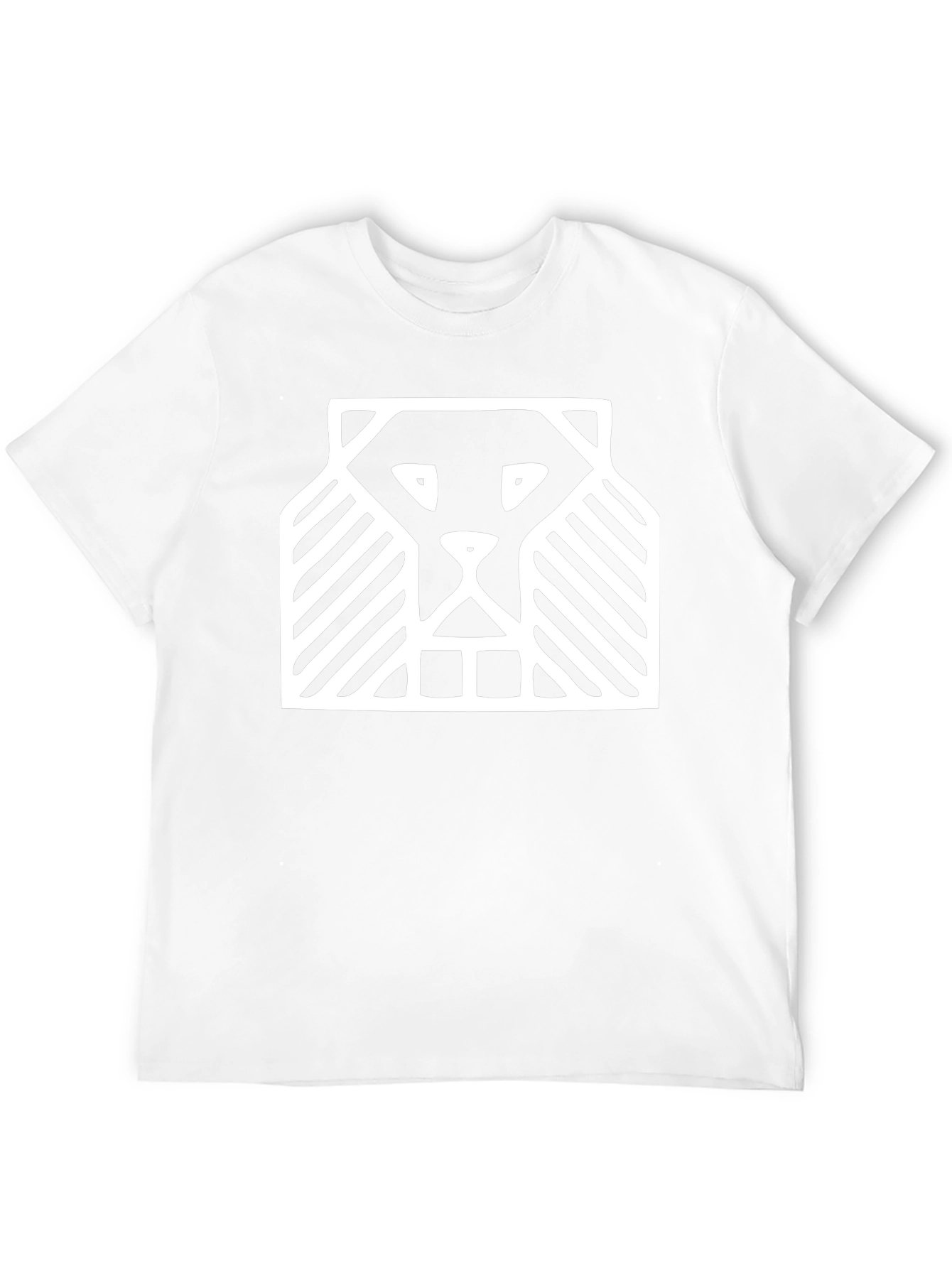 Abstract Lion Graphic Tee - Black Cotton Comfort