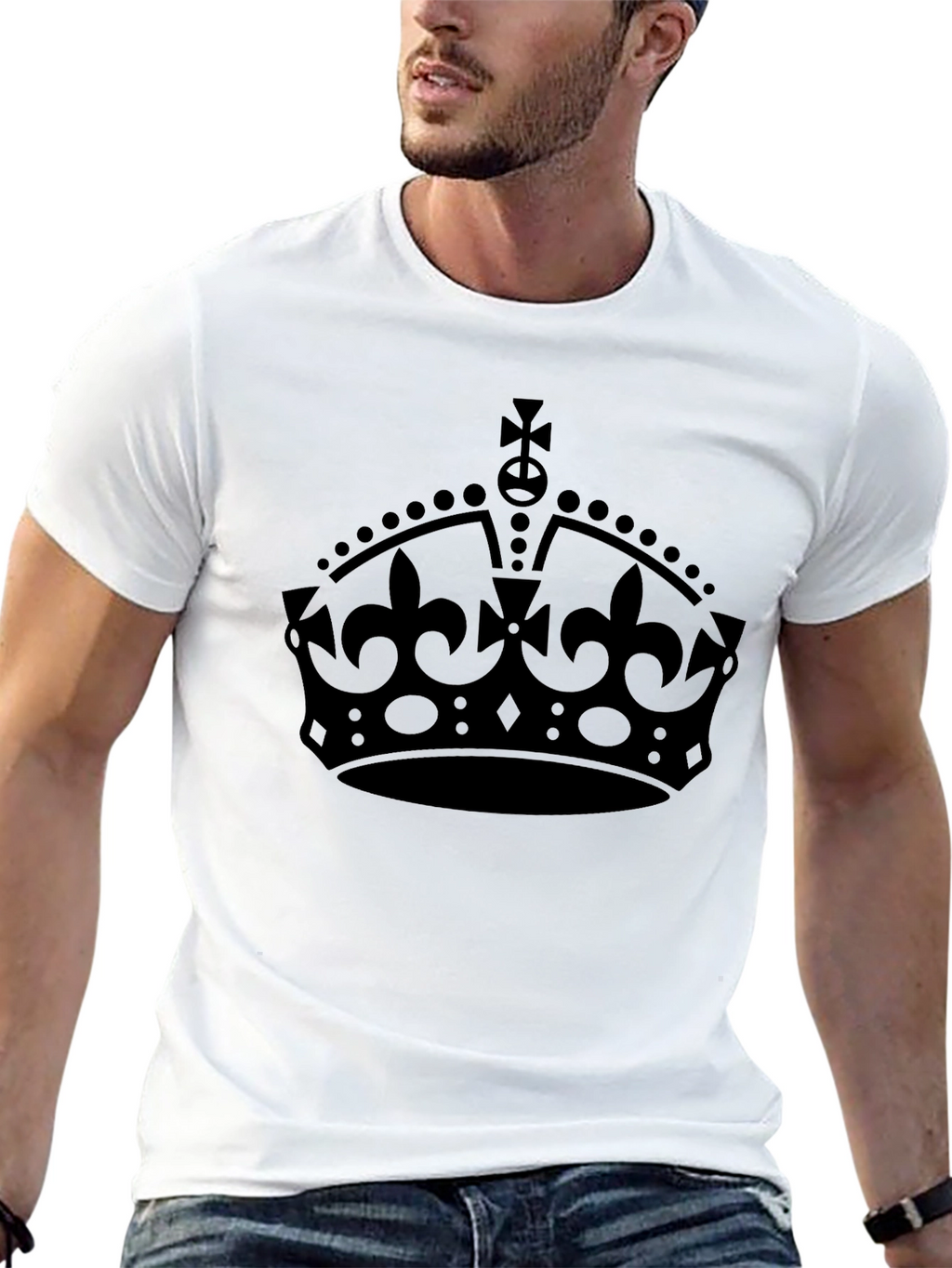Royal Crown Graphic Tee - Black Cotton T-Shirt