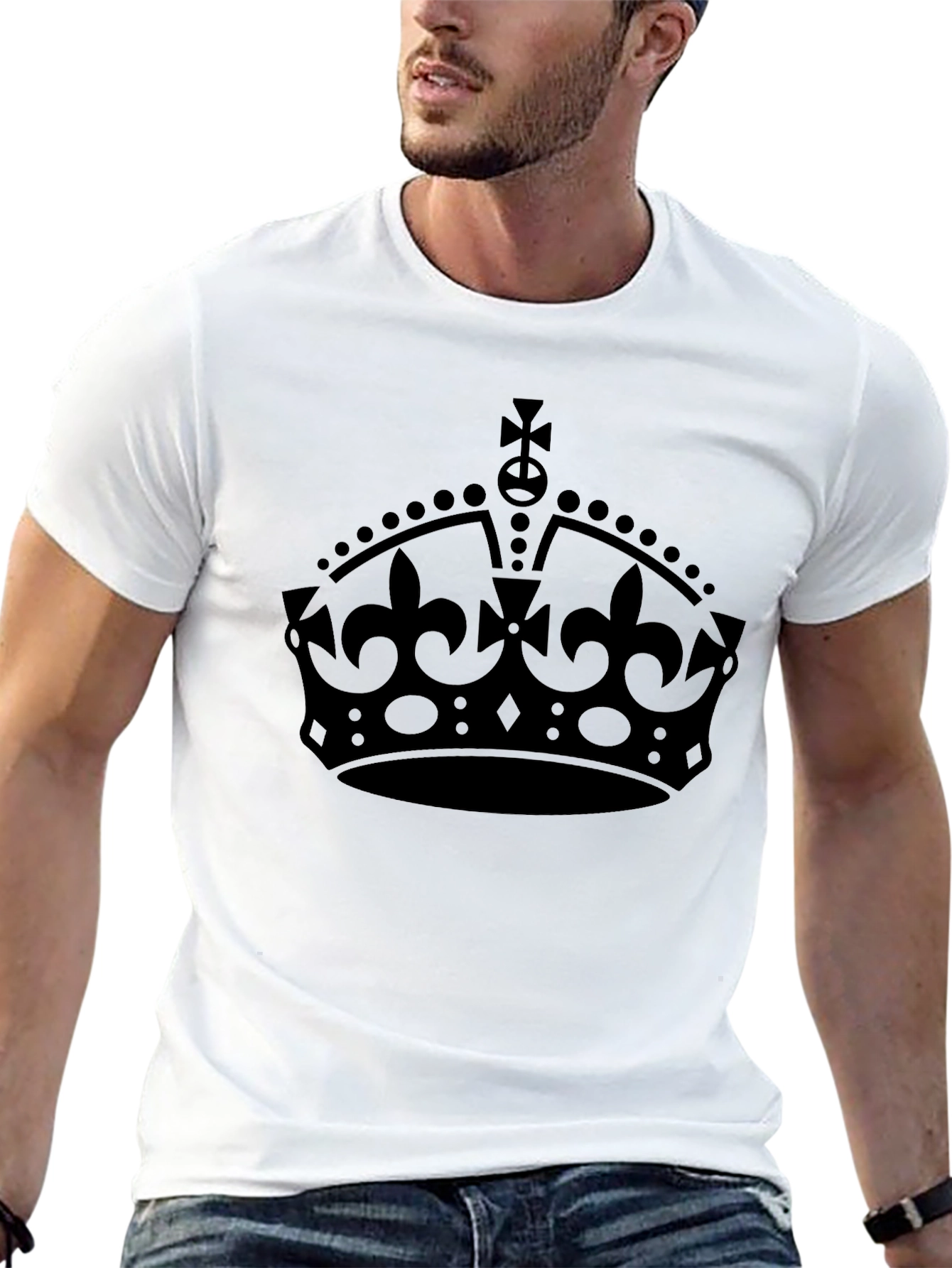 Royal Crown Graphic Tee - Black Cotton T-Shirt