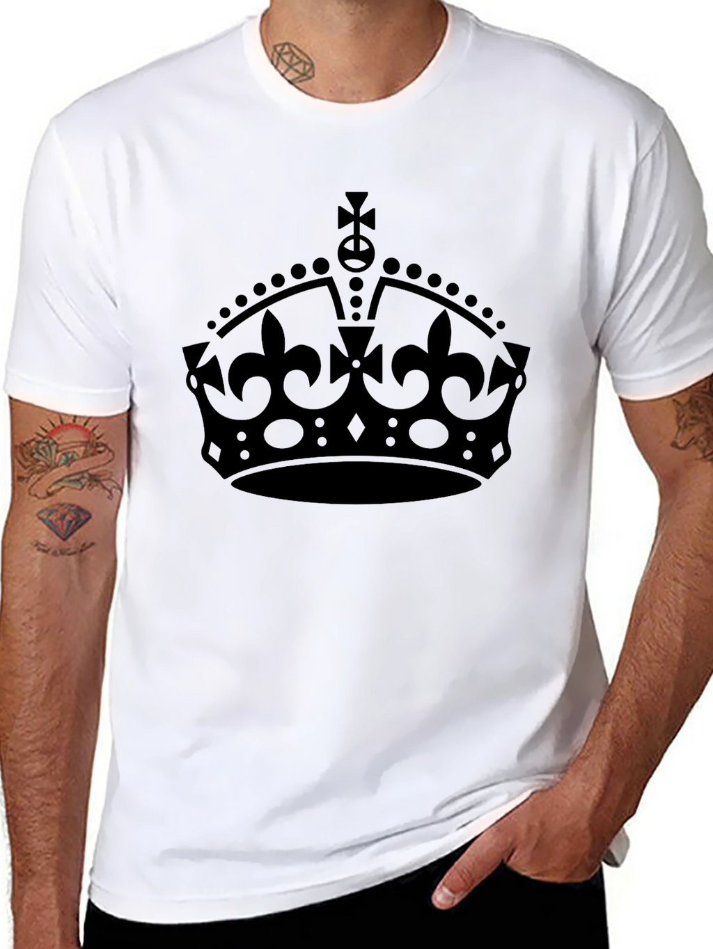 Royal Crown Graphic Tee - Black Cotton T-Shirt