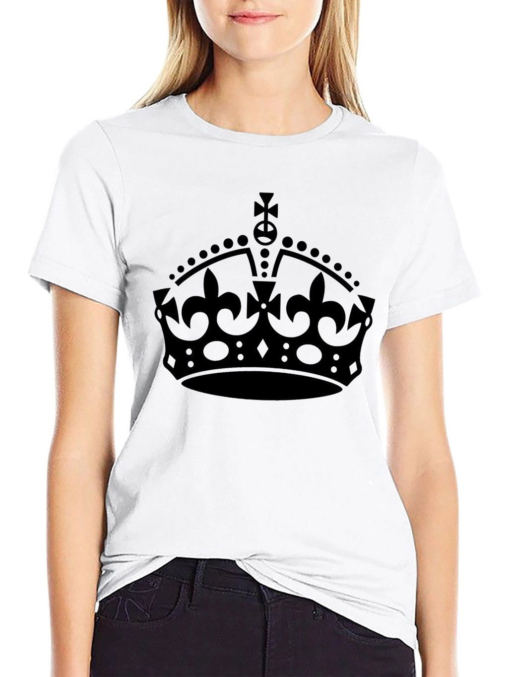 Royal Crown Graphic Tee - Black Cotton T-Shirt