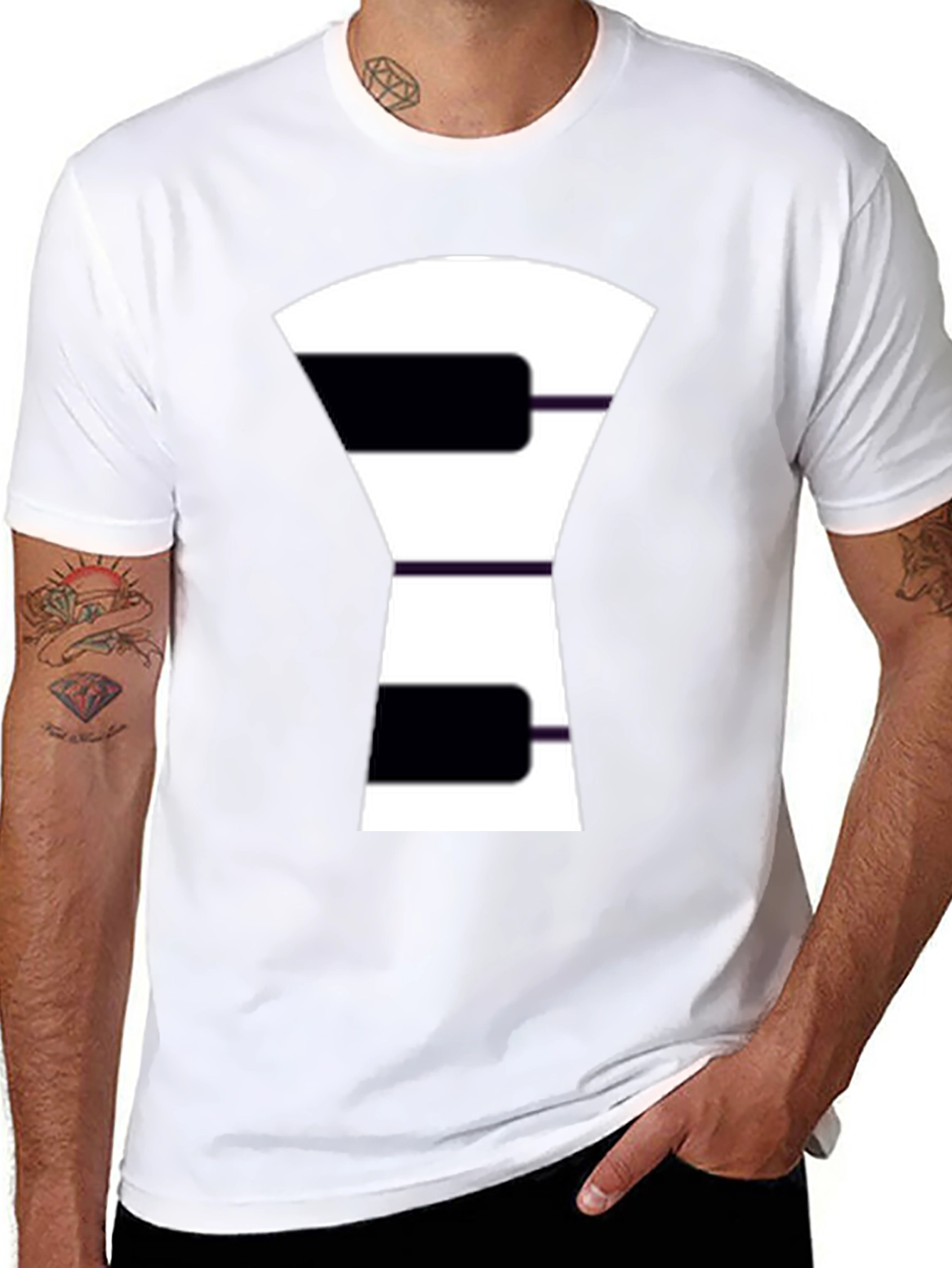 Piano Key Graphic Tee - Unique Music Lovers Shirt