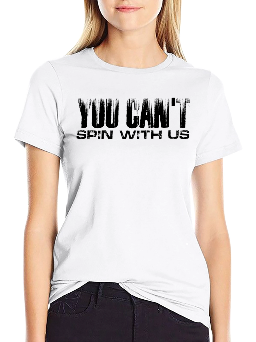 You Cant Spin With Us Black Graphic Tee
