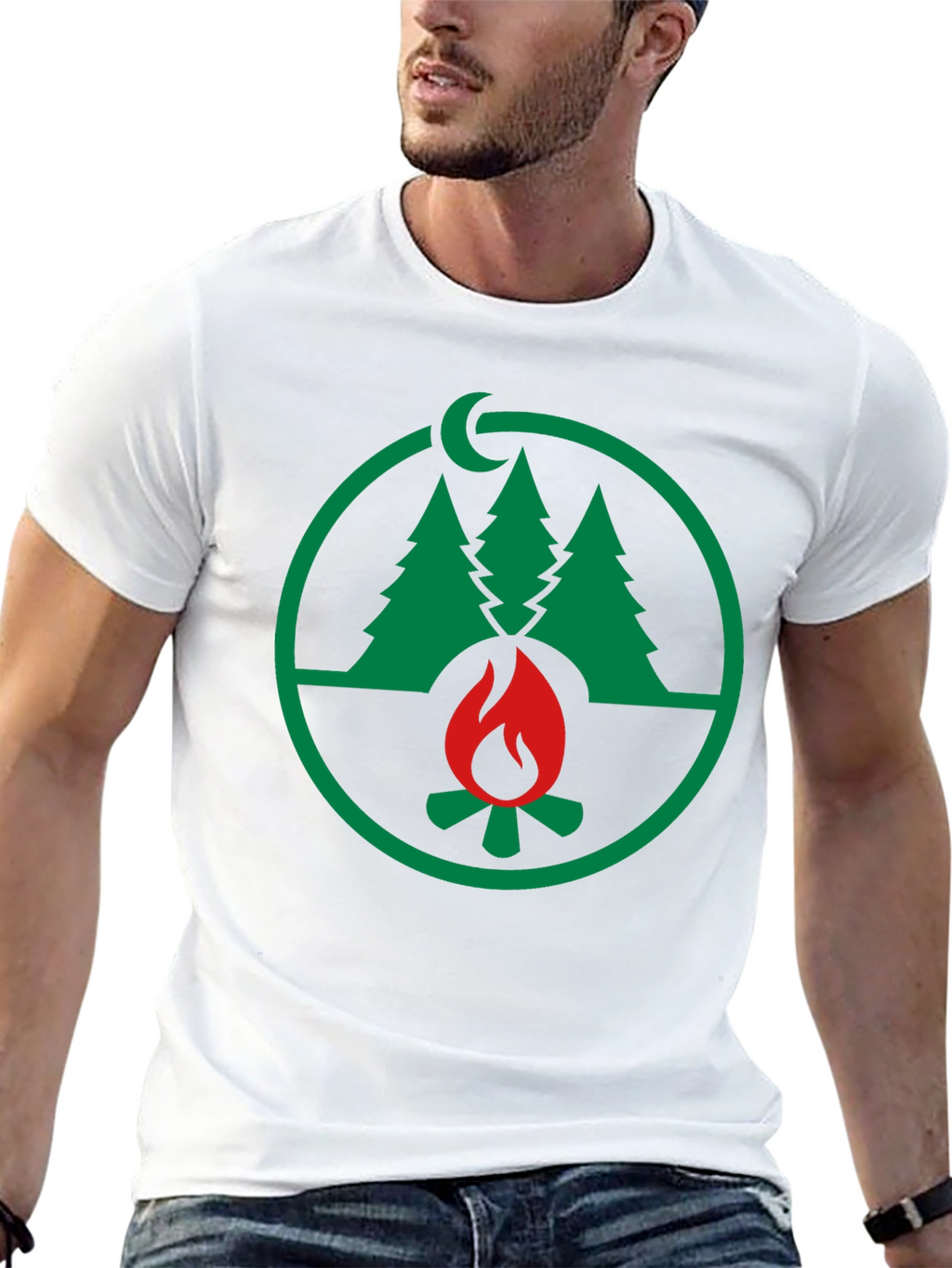 Nature Campfire Graphic Tee - Black