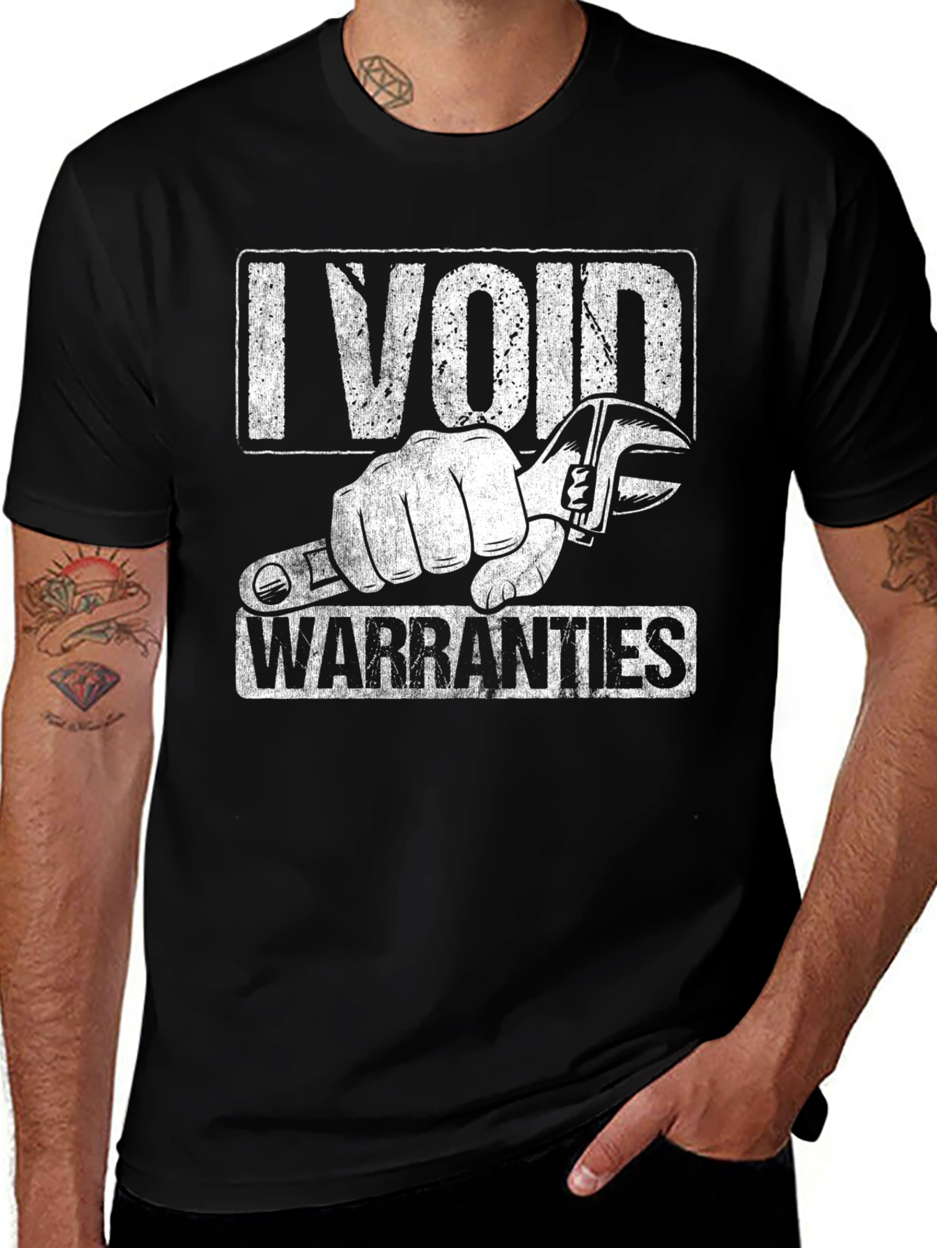 I Void Warranties Graphic Tee - Black