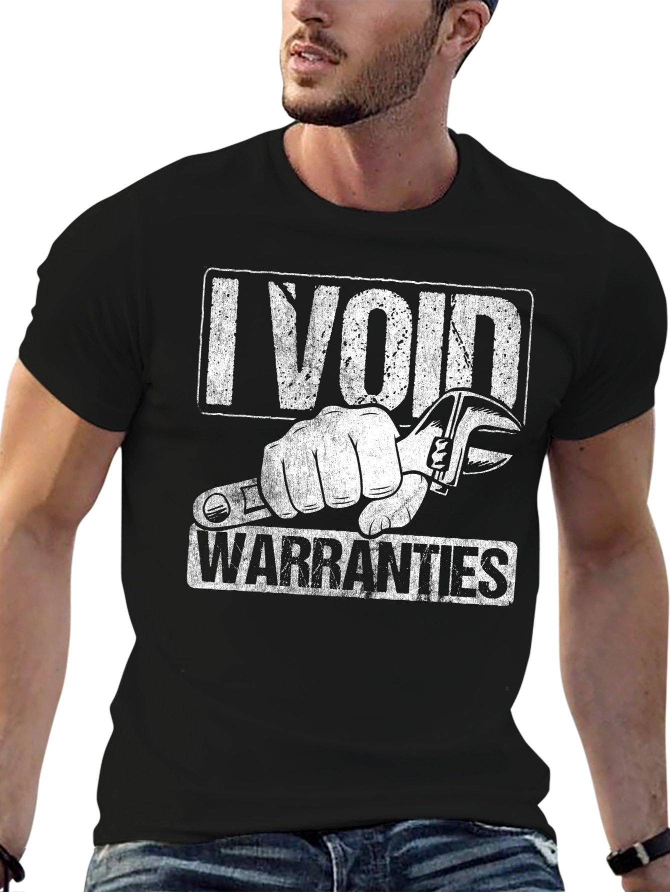 I Void Warranties Graphic Tee - Black