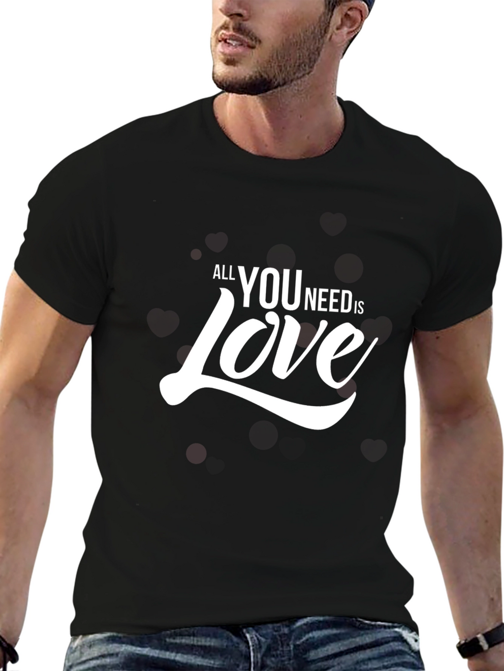 All You Need Is Love Black Graphic Tee