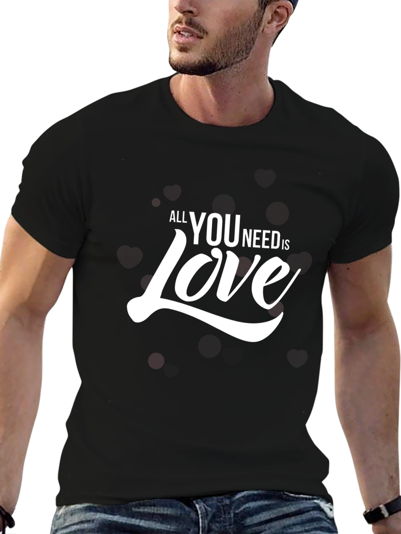 All You Need Is Love Black Graphic Tee