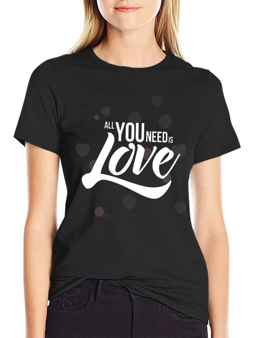 All You Need Is Love Black Graphic Tee