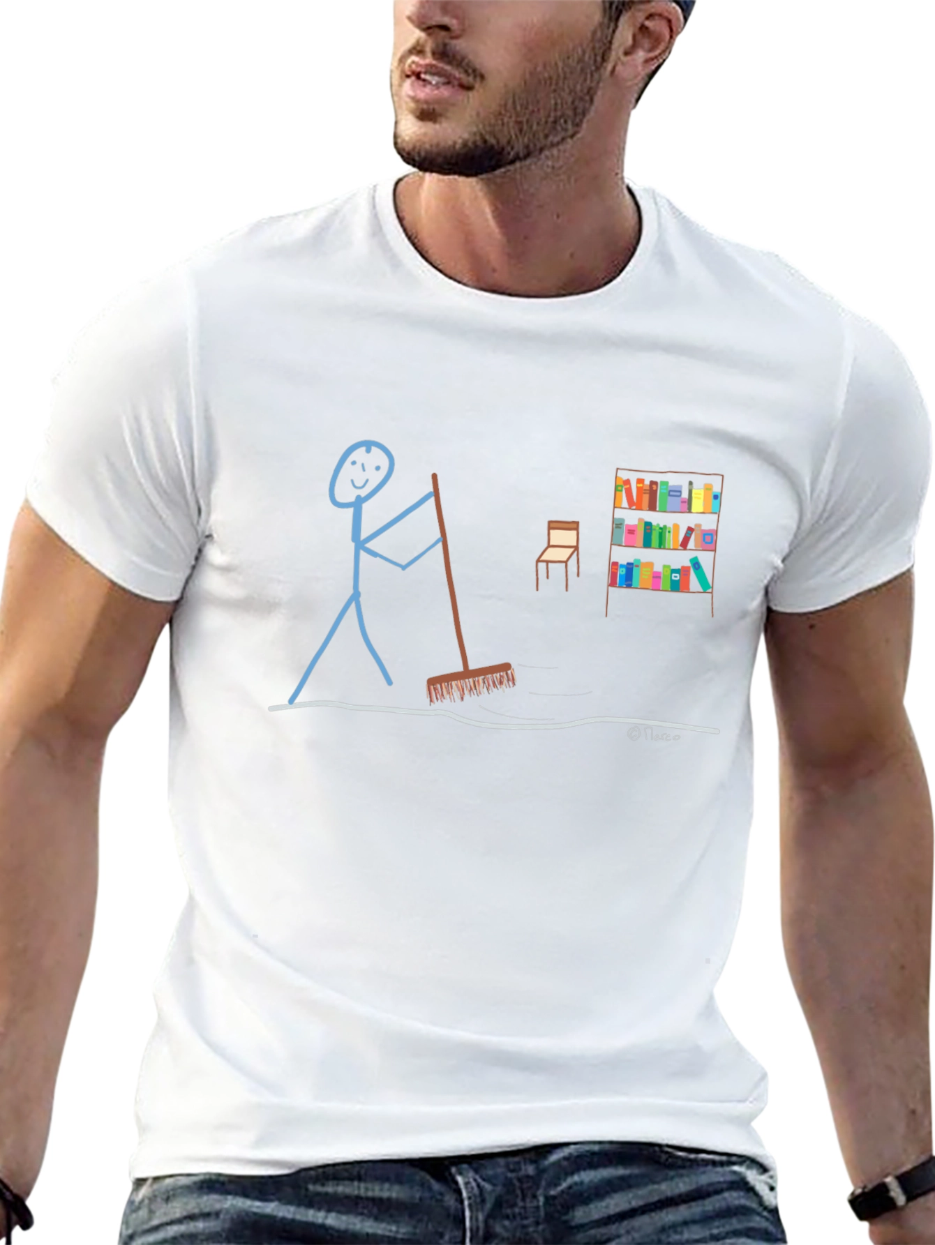 Funny Stick Figure Cleaning T-Shirt