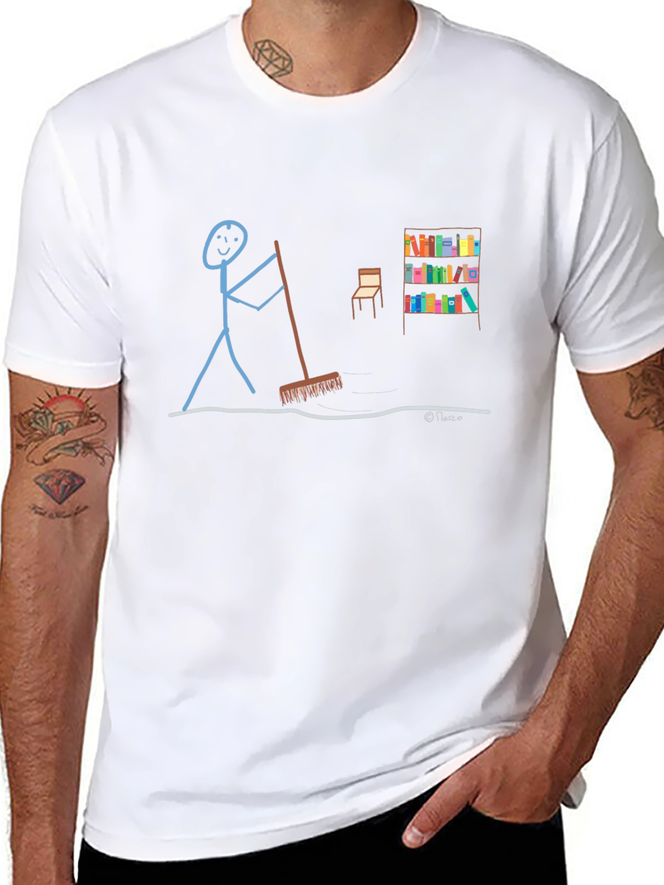 Funny Stick Figure Cleaning T-Shirt