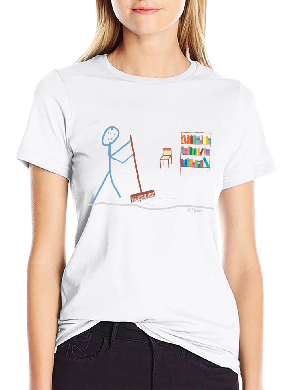 Funny Stick Figure Cleaning T-Shirt