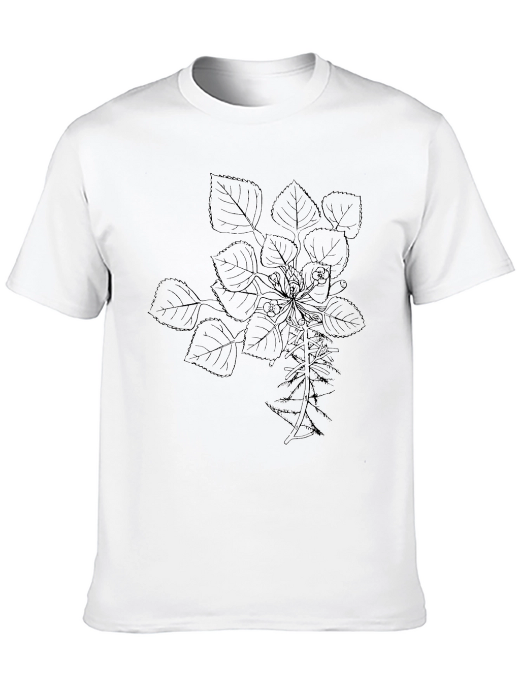 Botanical Print Black T-Shirt