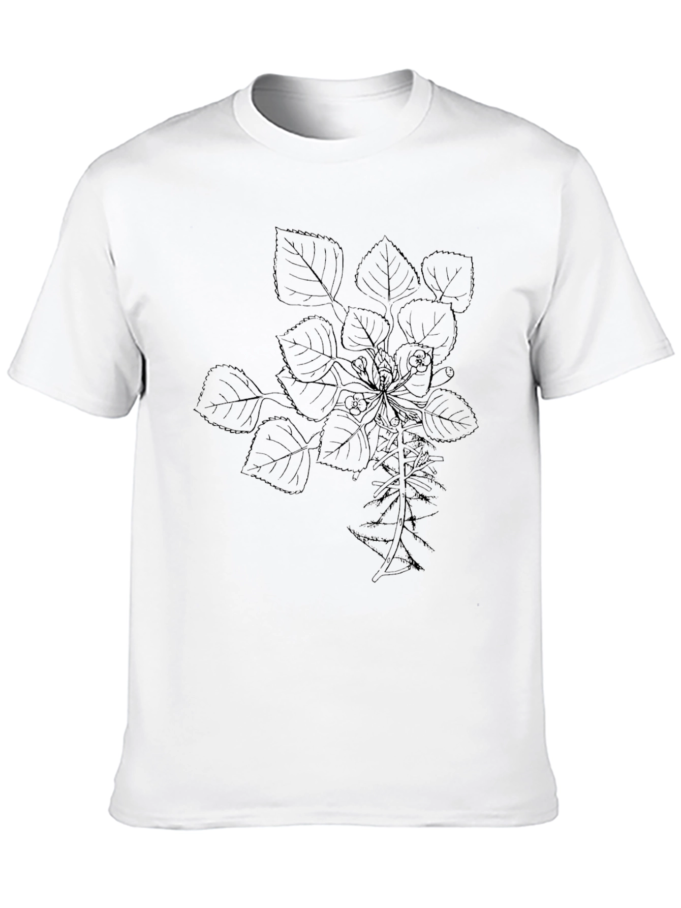 Botanical Print Black T-Shirt