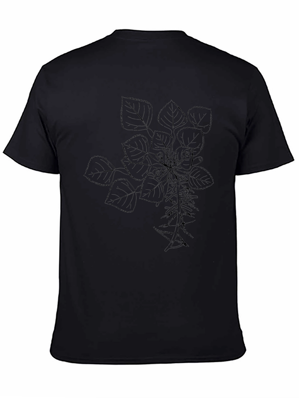 Botanical Print Black T-Shirt