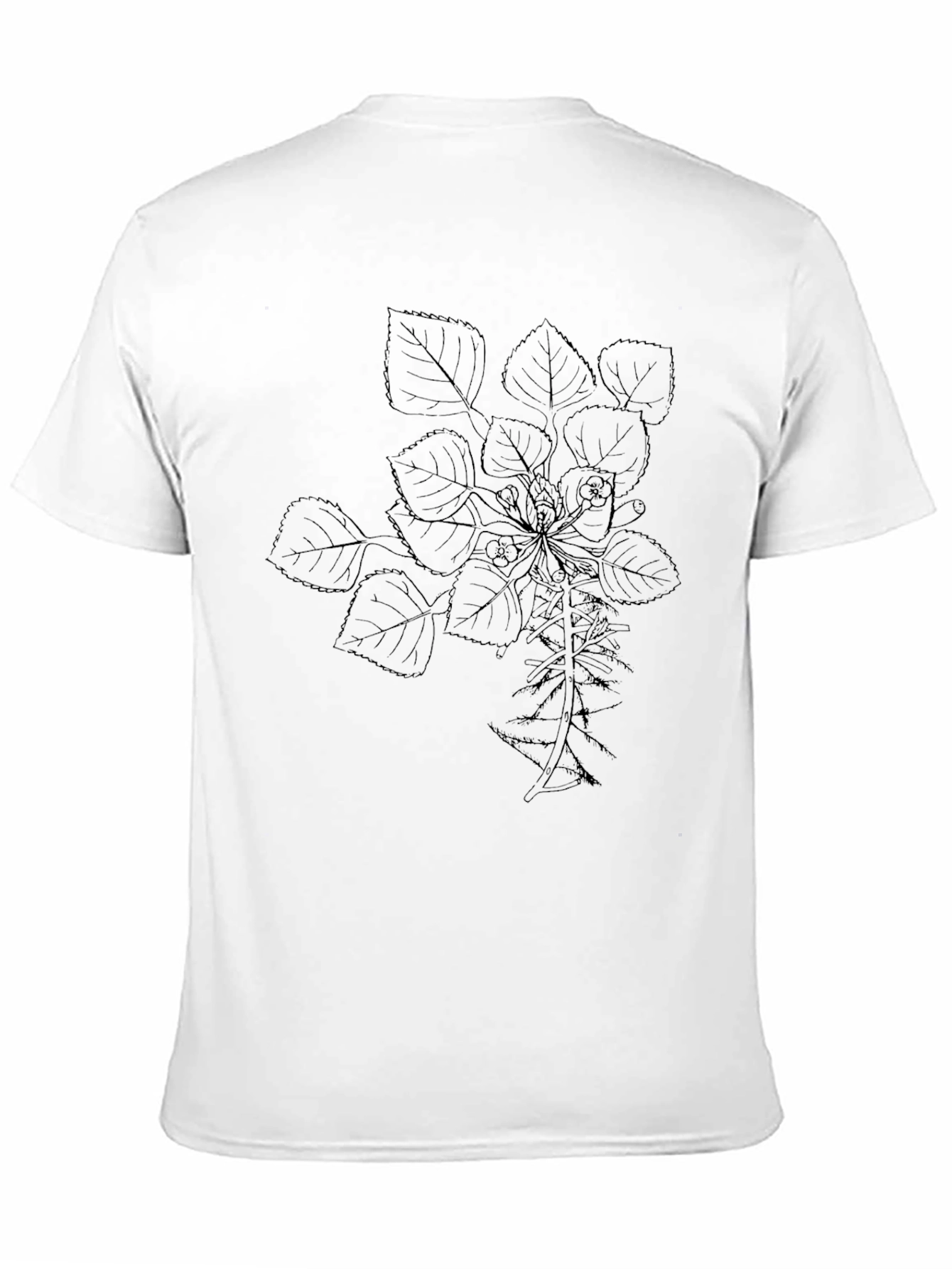 Botanical Print Black T-Shirt