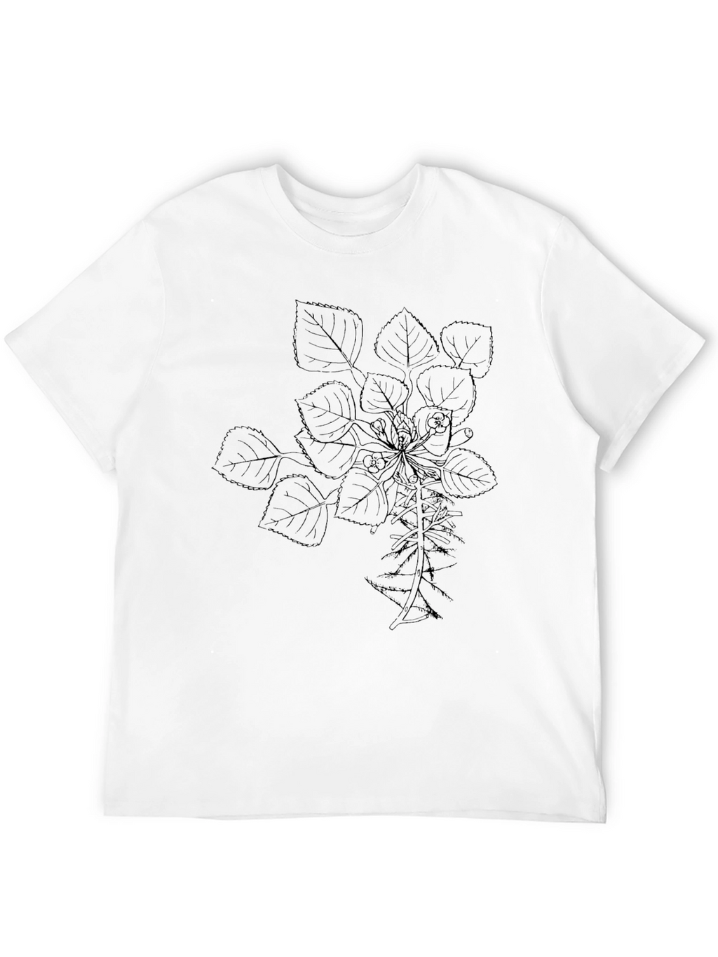 Botanical Print Black T-Shirt