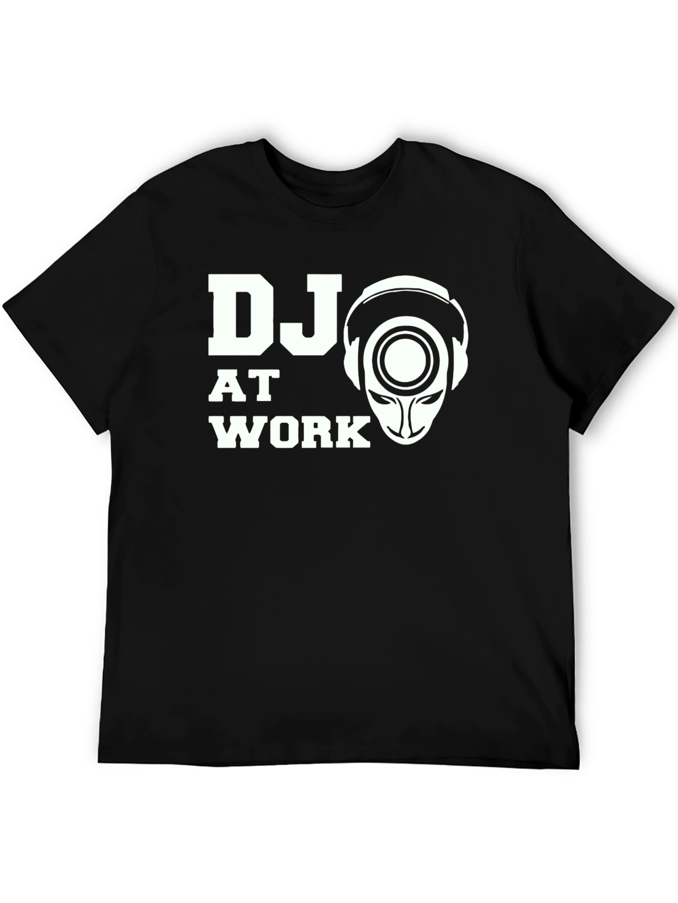 DJ At Work Black T-Shirt - Music Lover Tee
