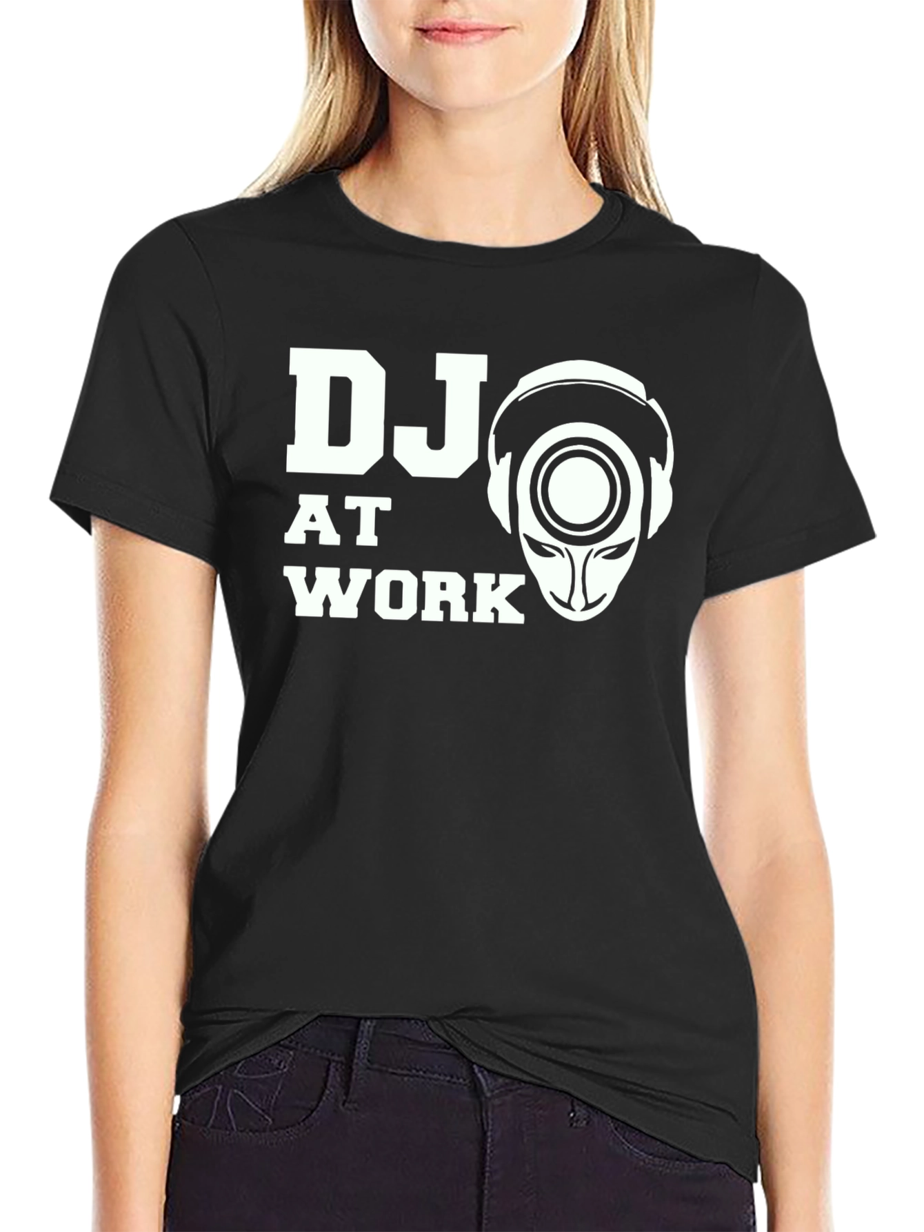 DJ At Work Black T-Shirt - Music Lover Tee