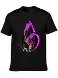 Butterfly Graphic Tee - Black Cotton T-Shirt