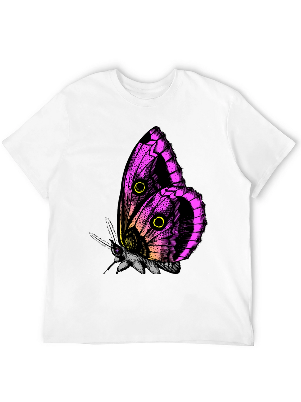Butterfly Graphic Tee - Black Cotton T-Shirt