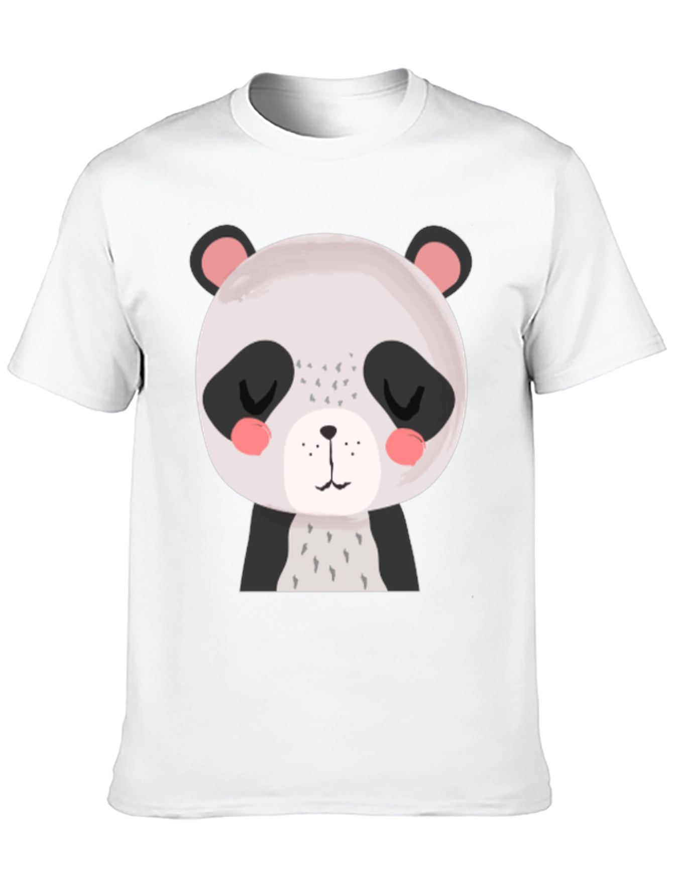 Cute Panda Graphic Tee - Black Cotton T-Shirt