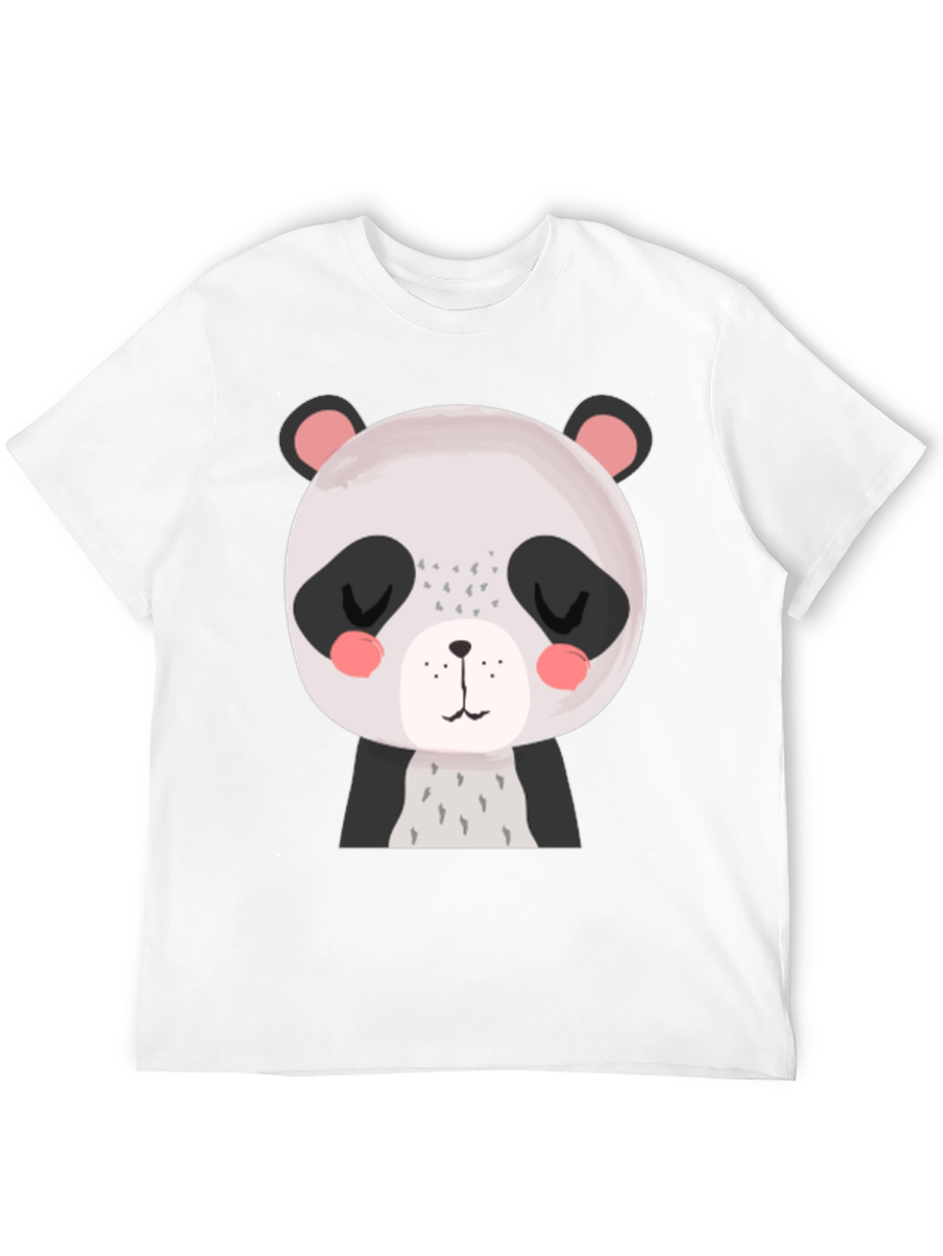 Cute Panda Graphic Tee - Black Cotton T-Shirt