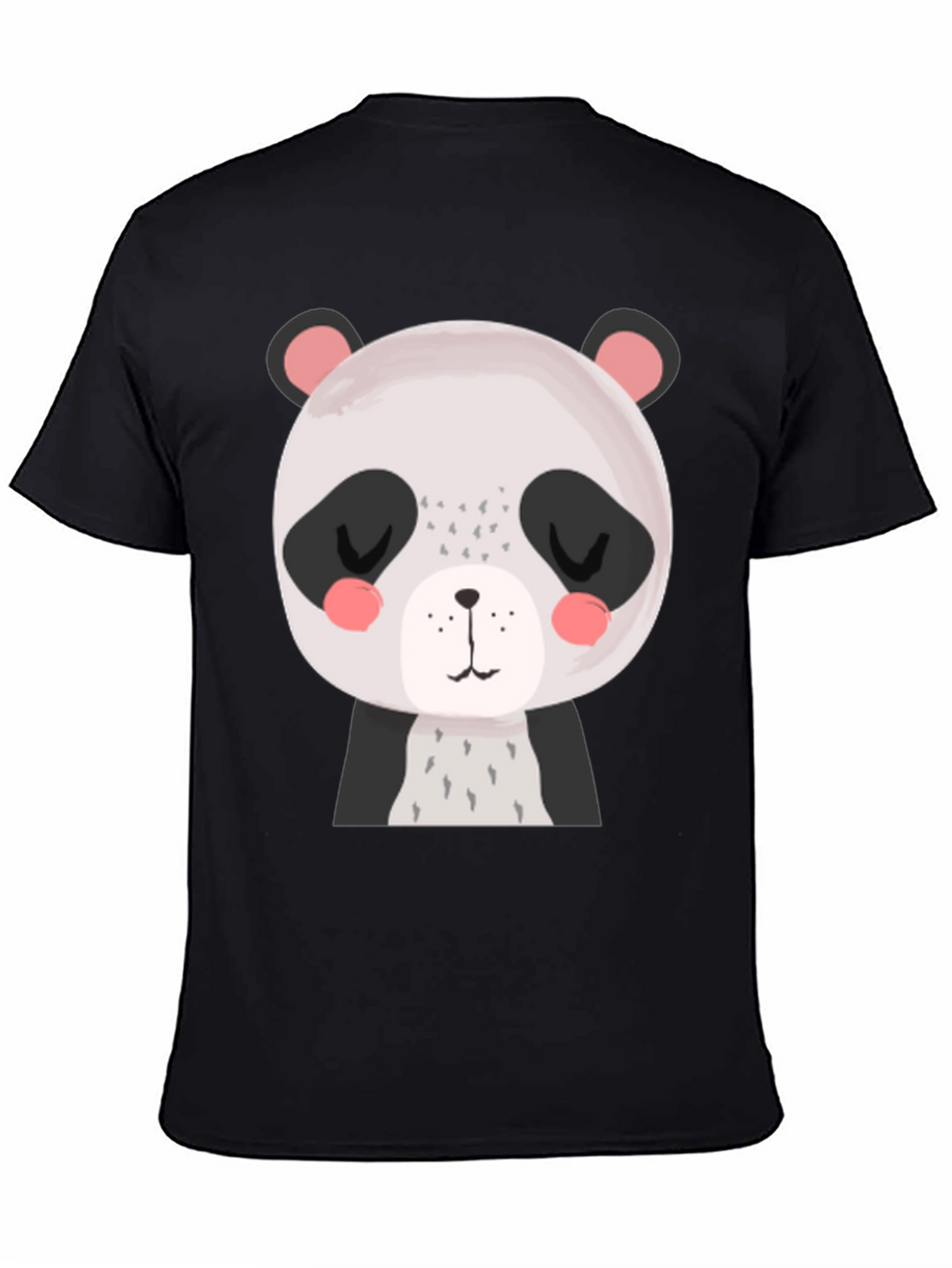 Cute Panda Graphic Tee - Black Cotton T-Shirt