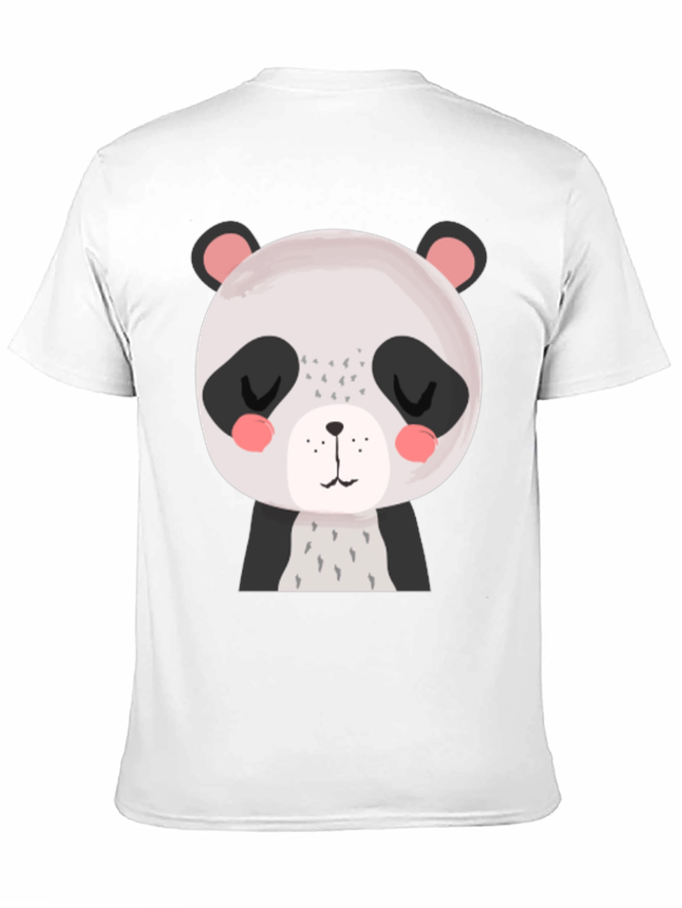 Cute Panda Graphic Tee - Black Cotton T-Shirt