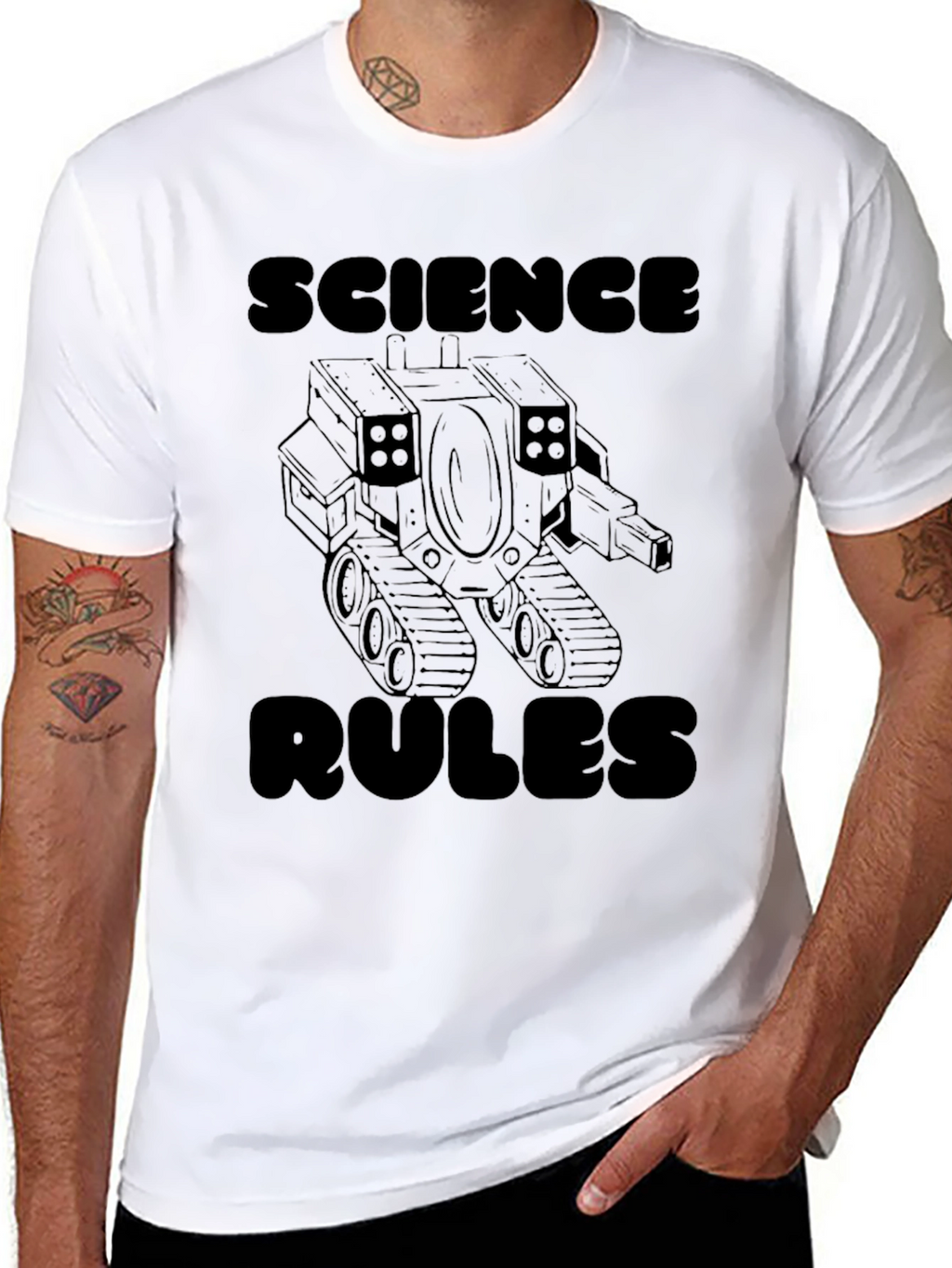 Science Rules Graphic T-Shirt - Black