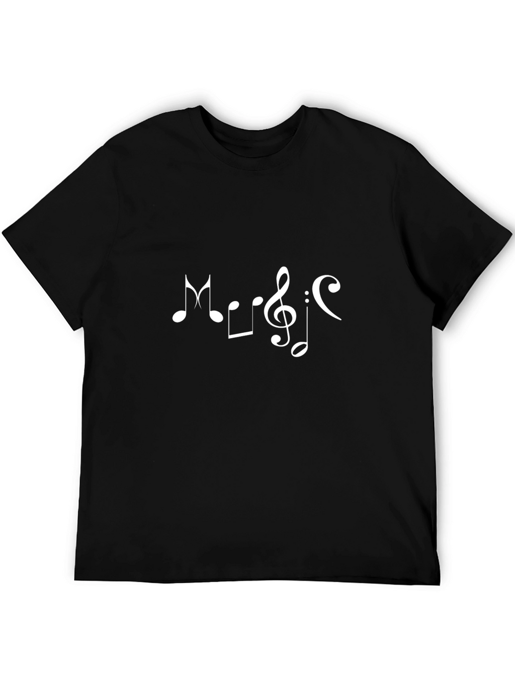 Music Note Graphic Black T-Shirt