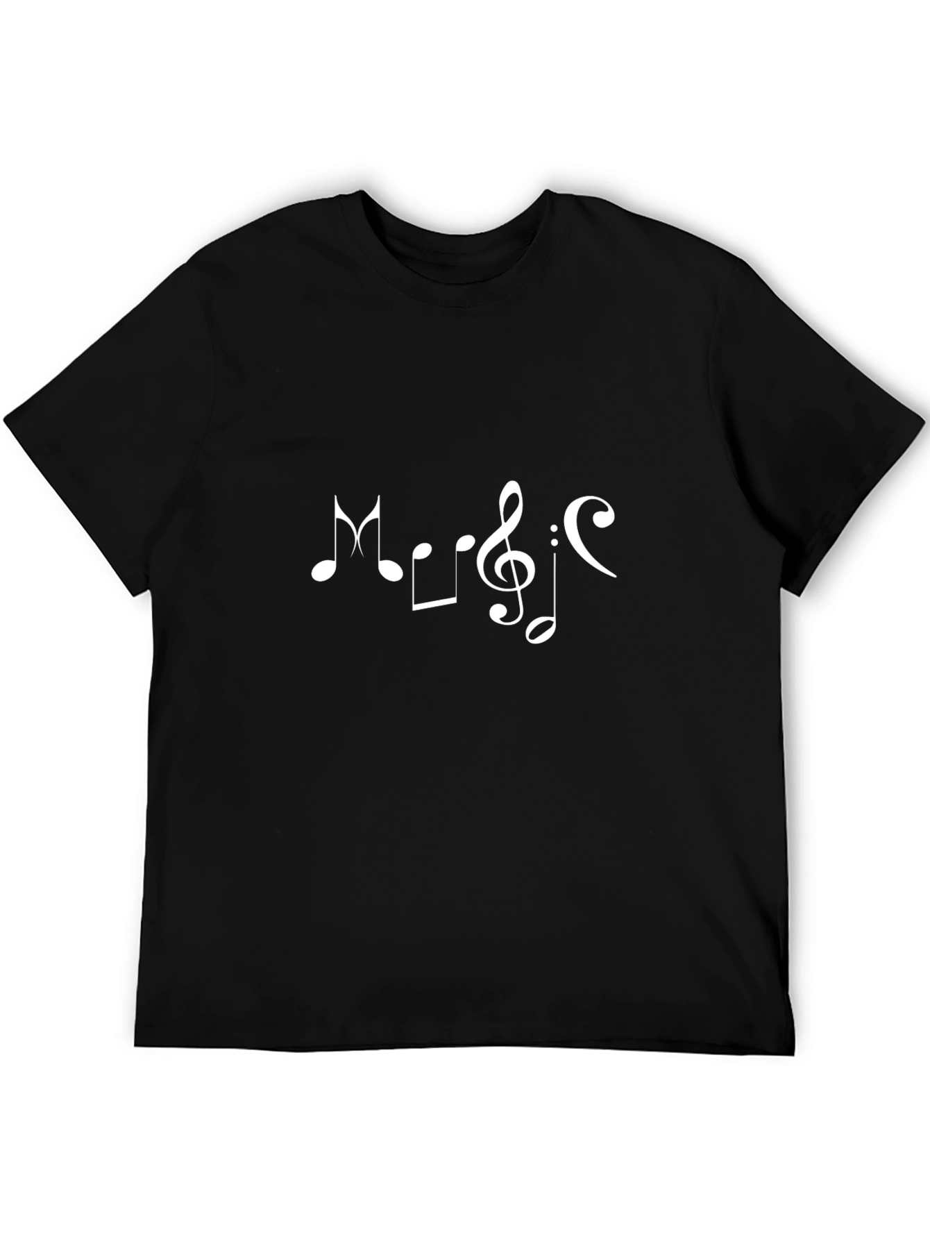 Music Note Graphic Black T-Shirt