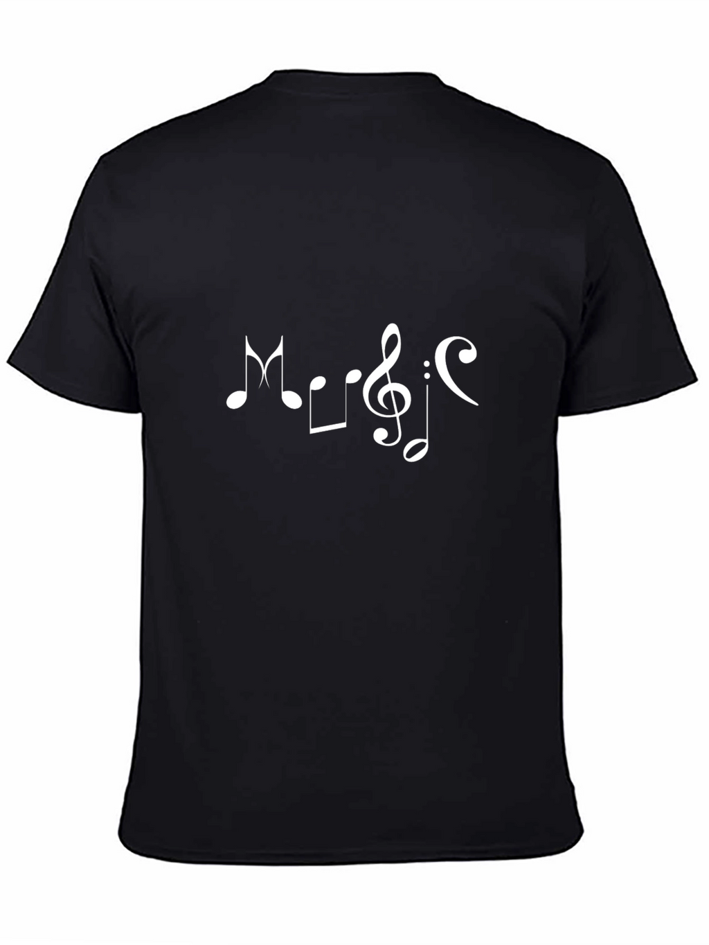 Music Note Graphic Black T-Shirt