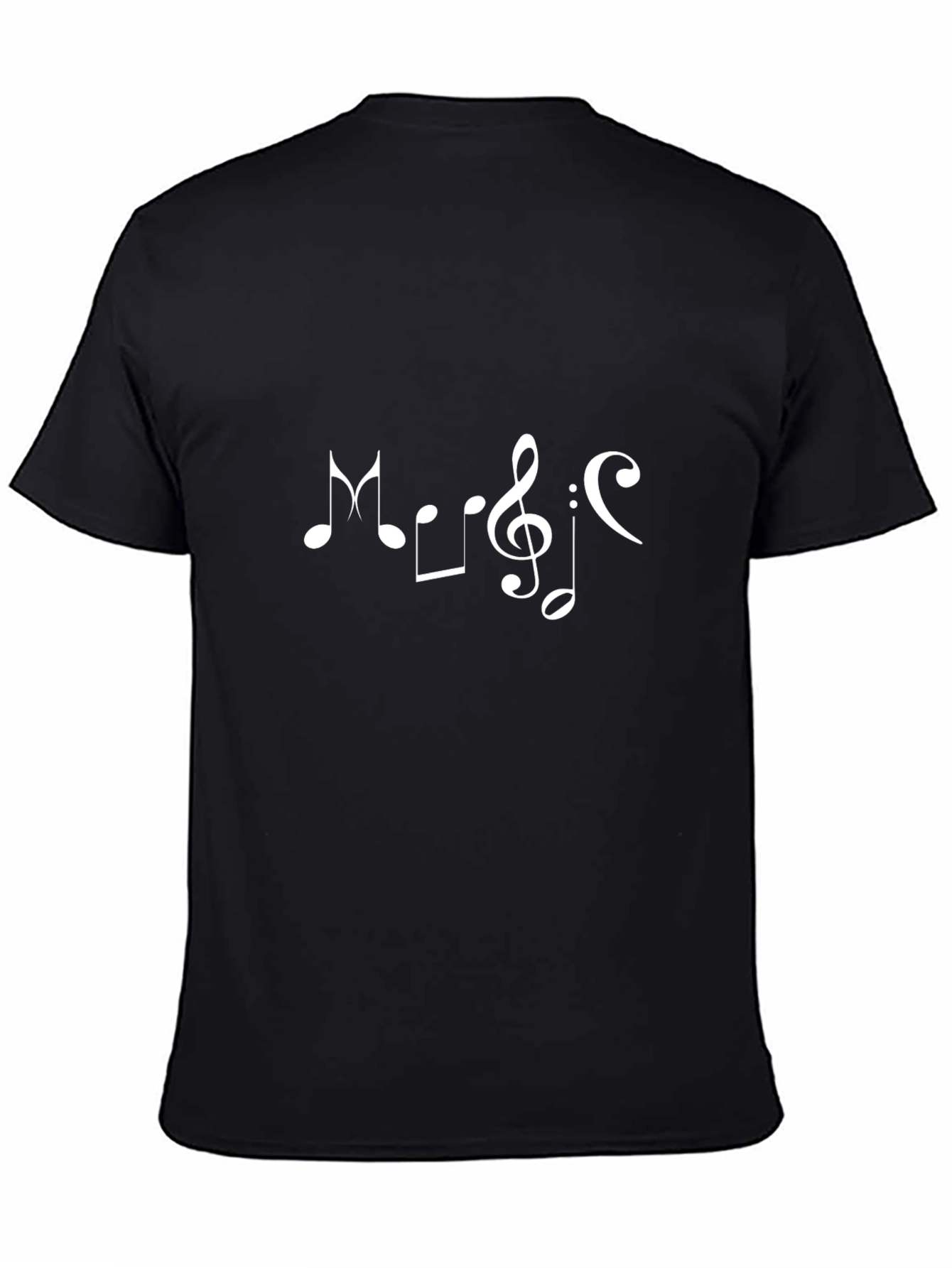 Music Note Graphic Black T-Shirt